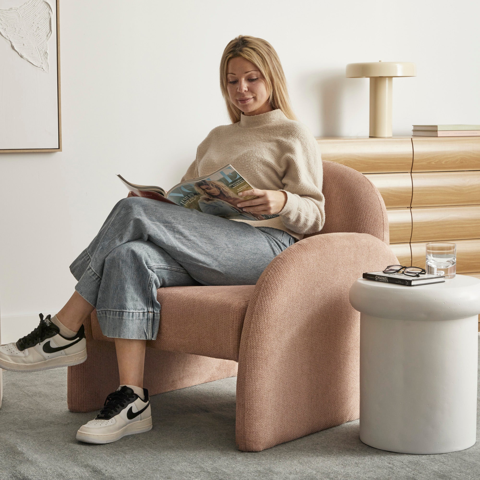 Selene Arched Armchair Rose Tan