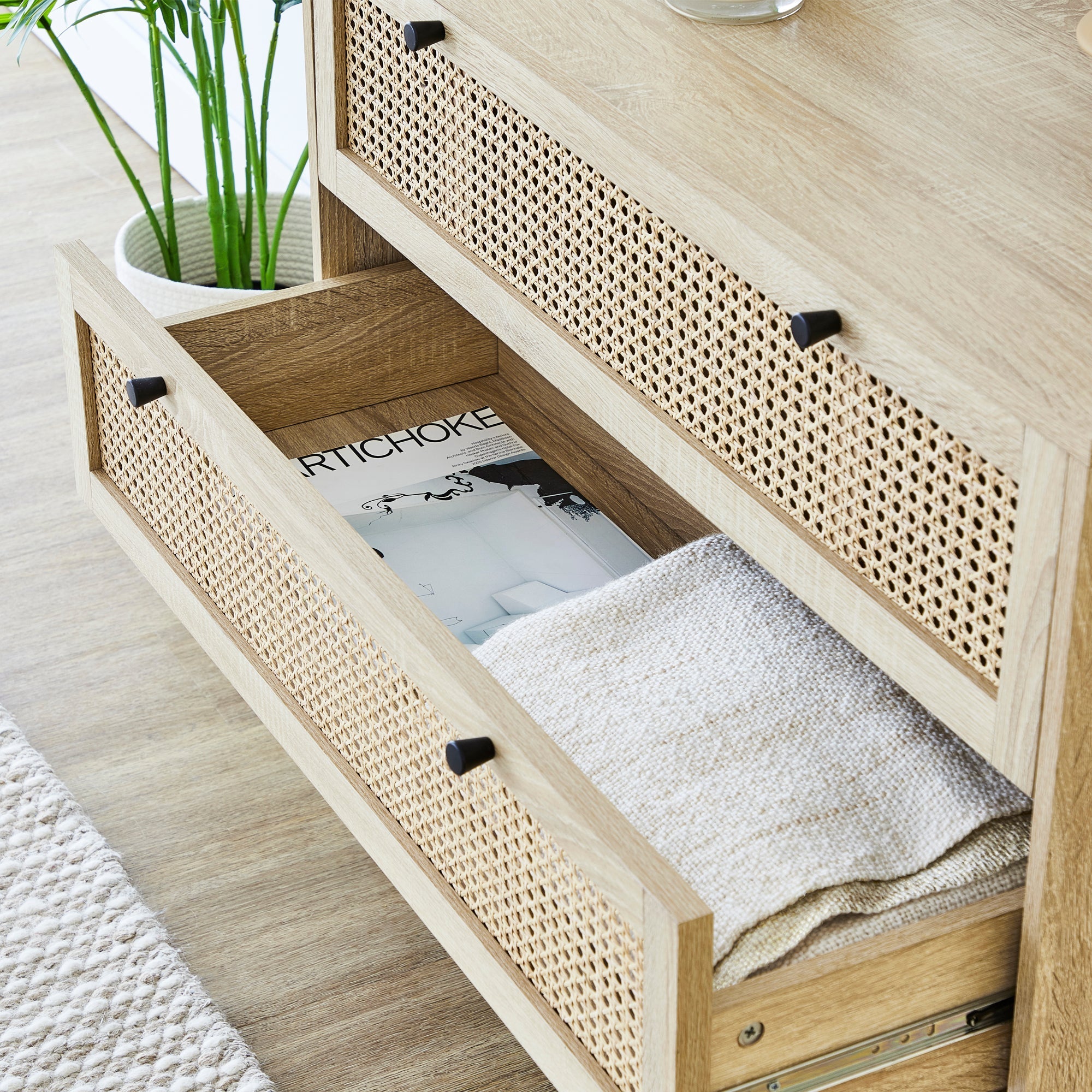 Oahu Rattan Chest of 3 Drawers Natural