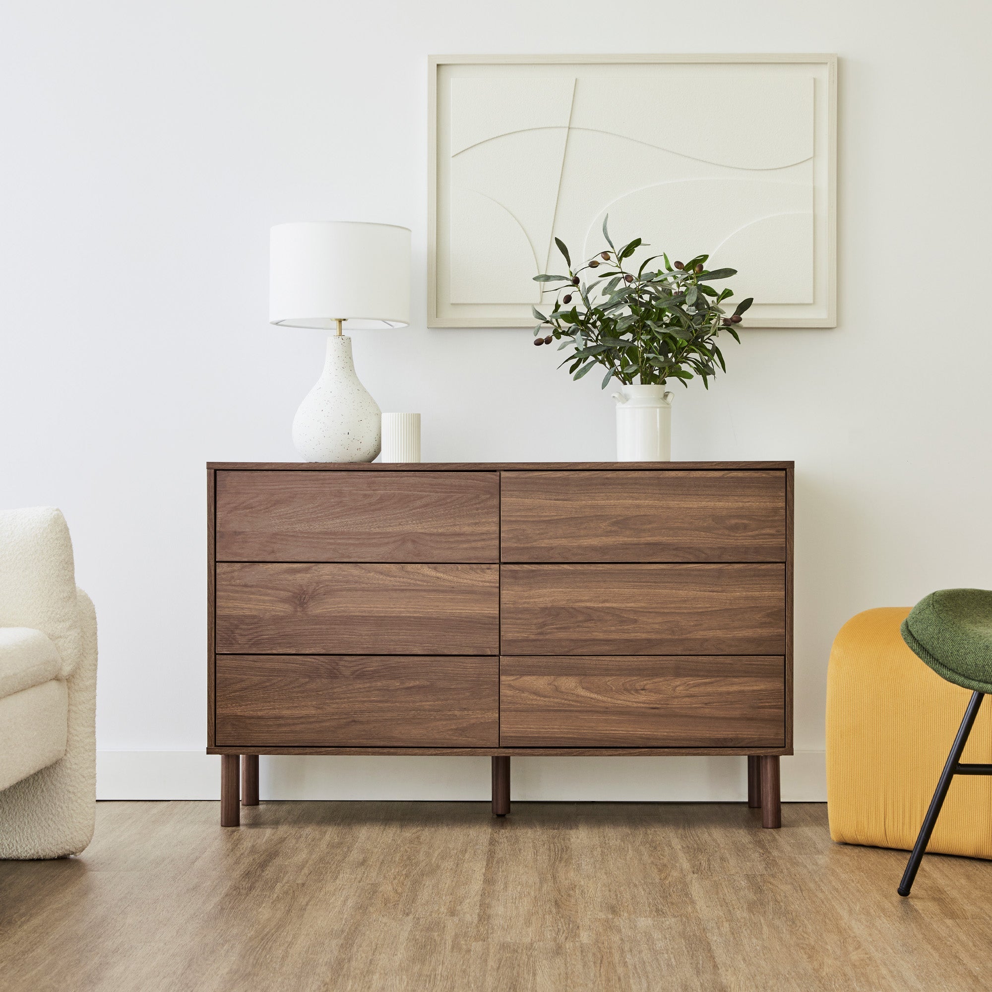 Norquay Chest of 6 Drawers Walnut