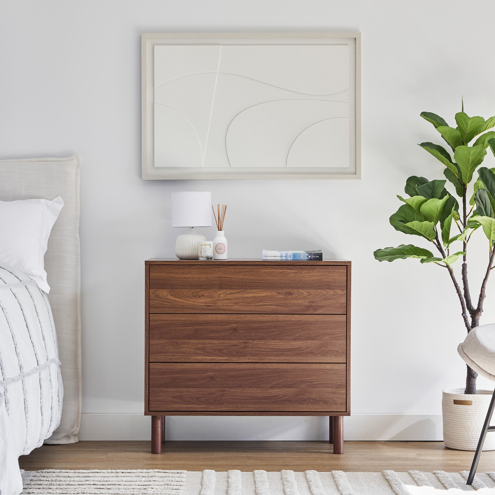 Norquay Chest of 3 Drawers Walnut