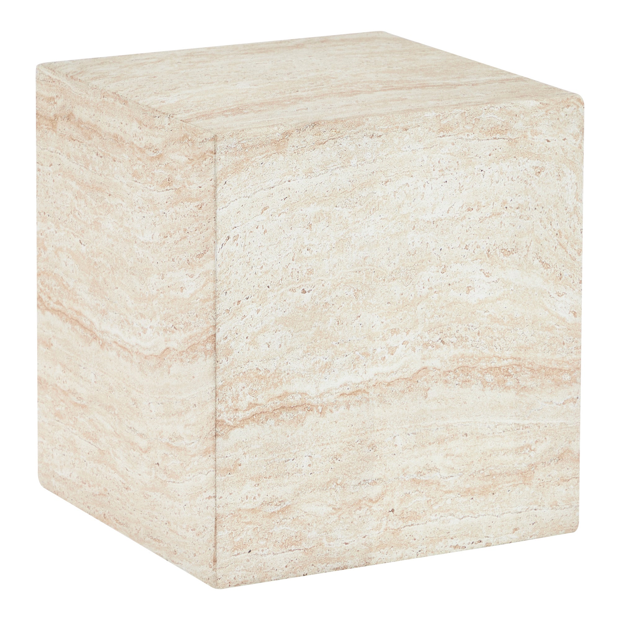 Lucia Travertine Look Side Table