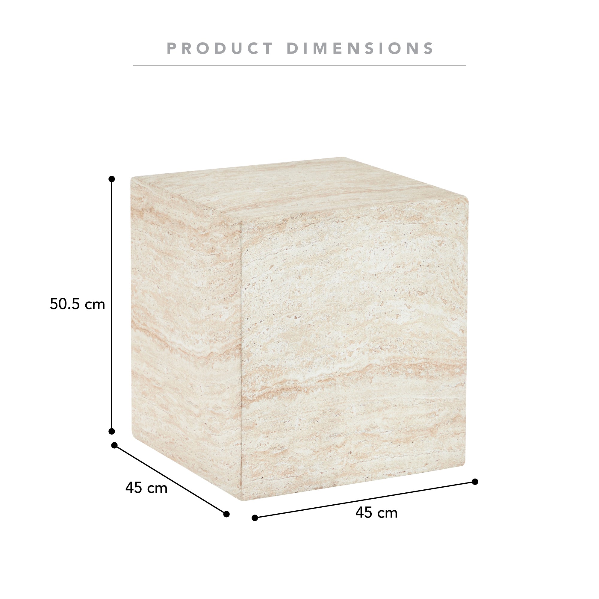 Lucia Travertine Look Side Table
