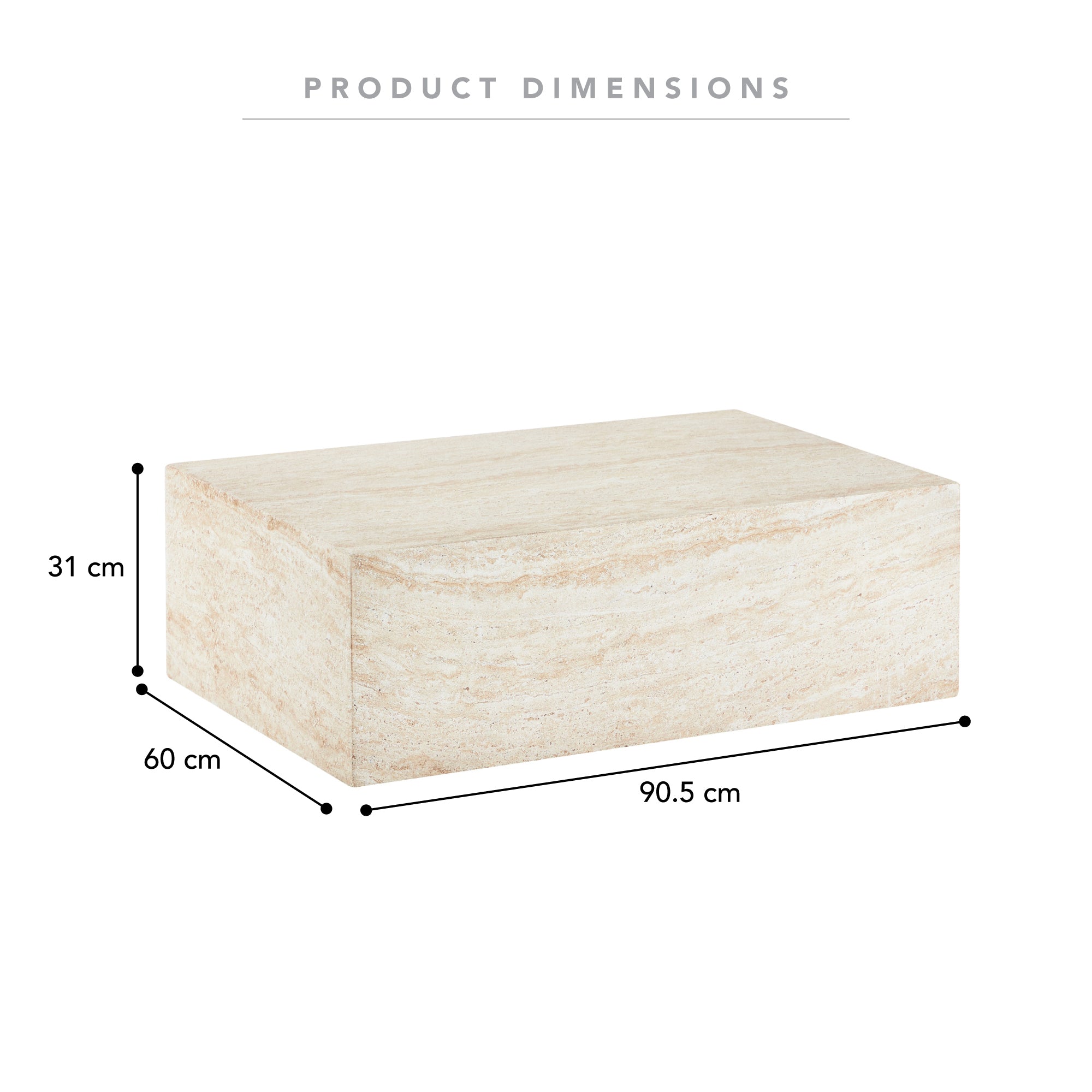 Isla Travertine Look Coffee Table