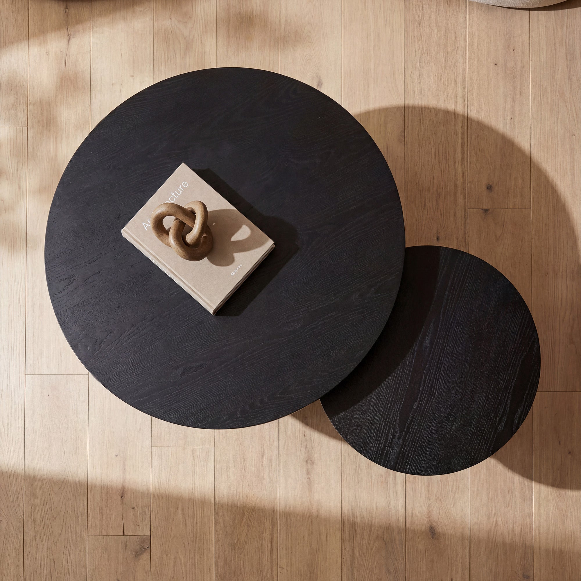 Taupo Coffee Tables Set of 2 Curved Legs Black