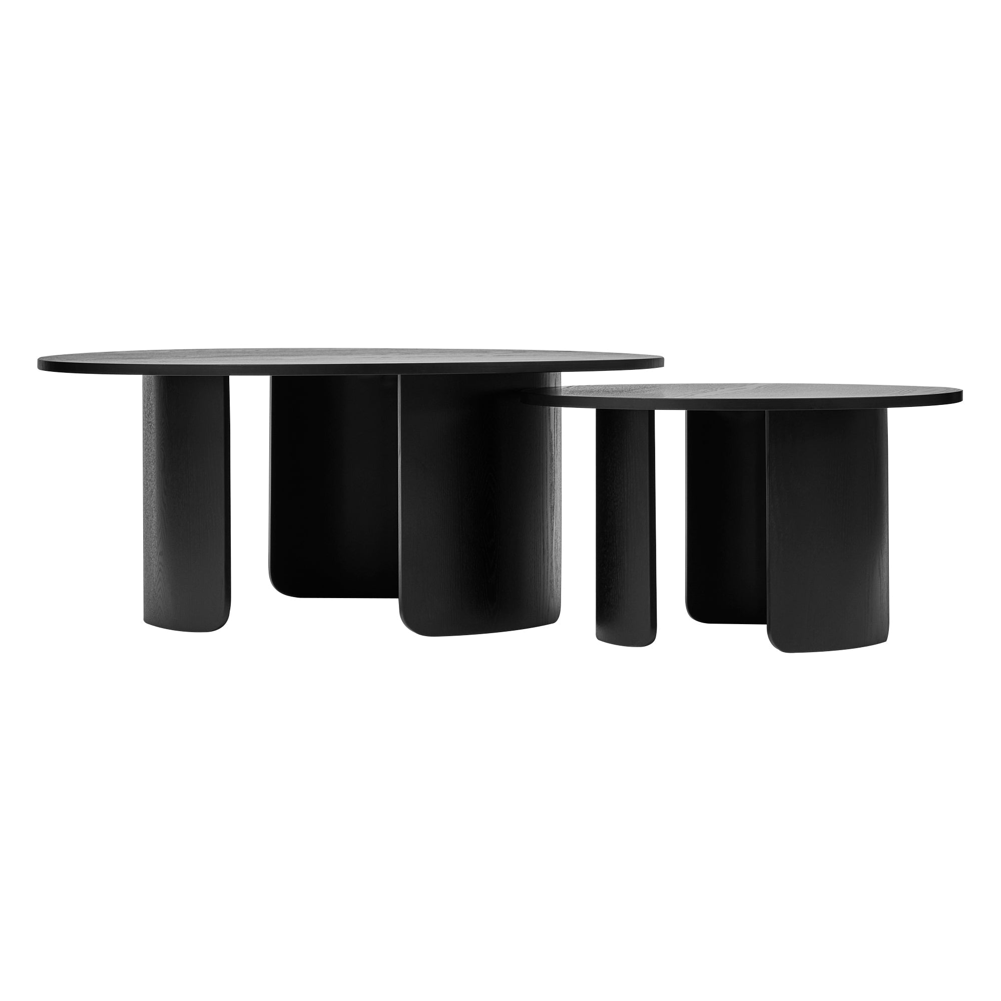 Taupo Coffee Tables Set of 2 Curved Legs Black