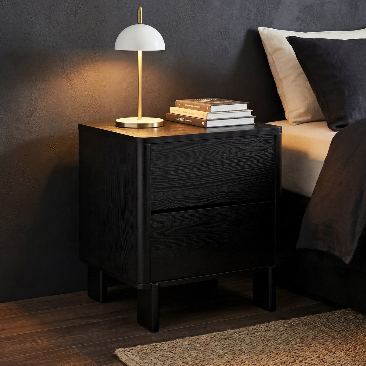 Taupo Bedside Table Black