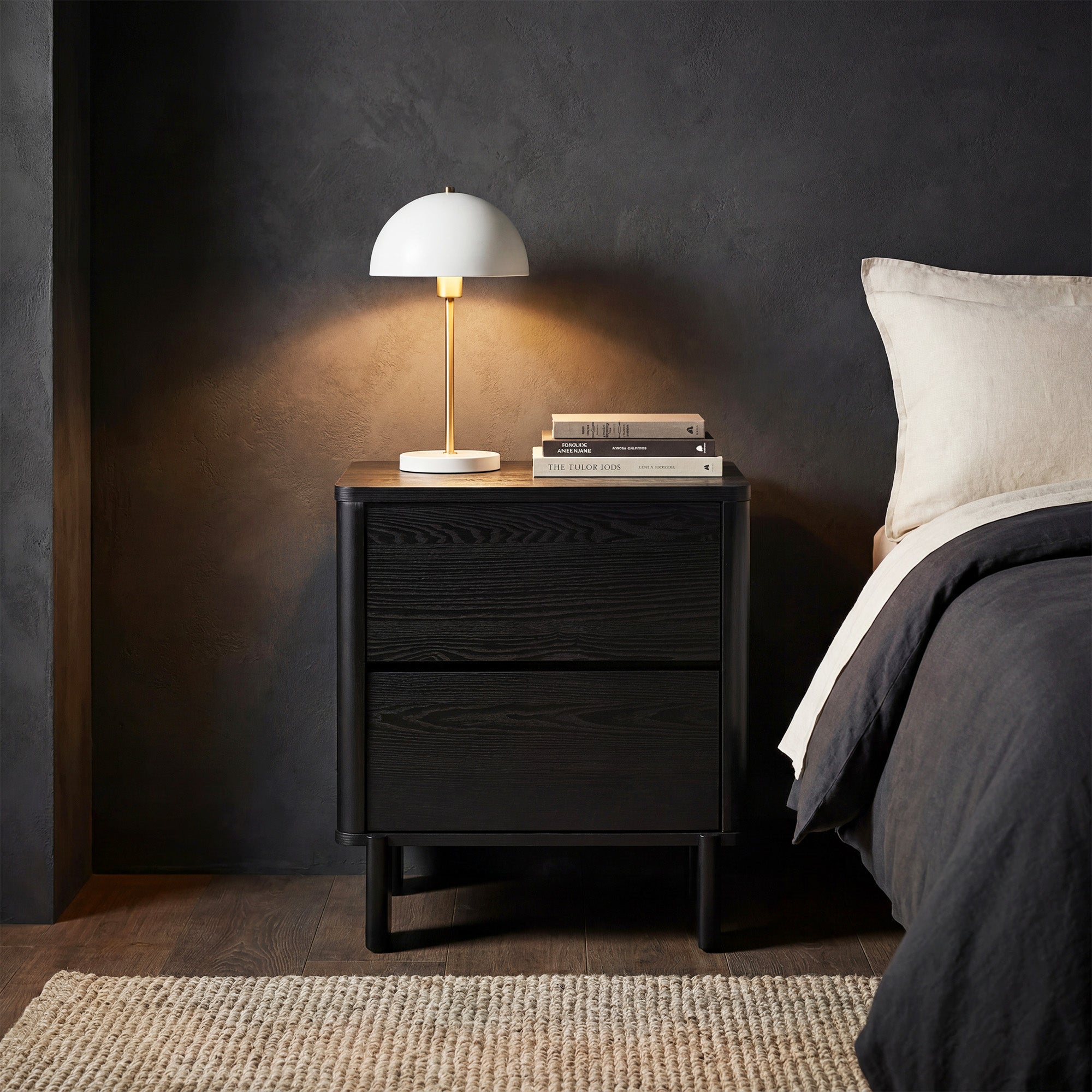Taupo Bedside Table Black (Set of 2)