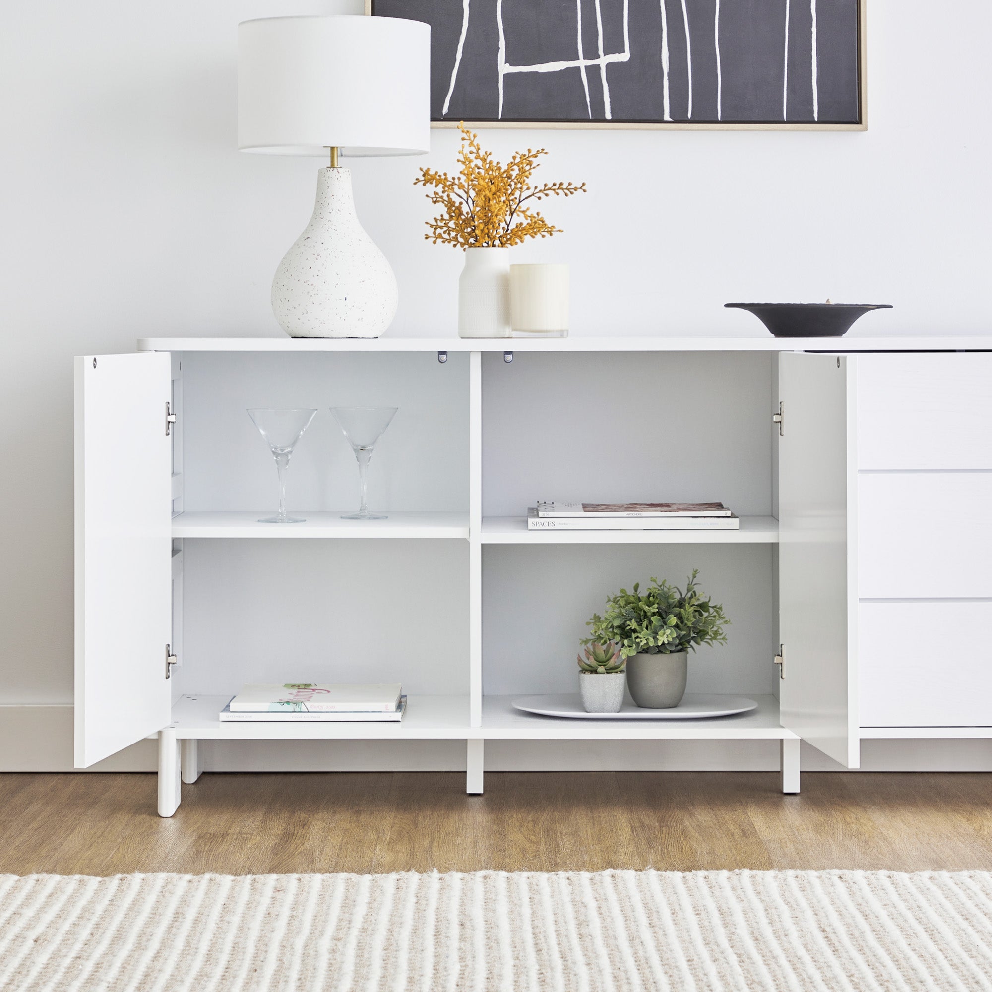 Taupo Sideboard in White (150cm)