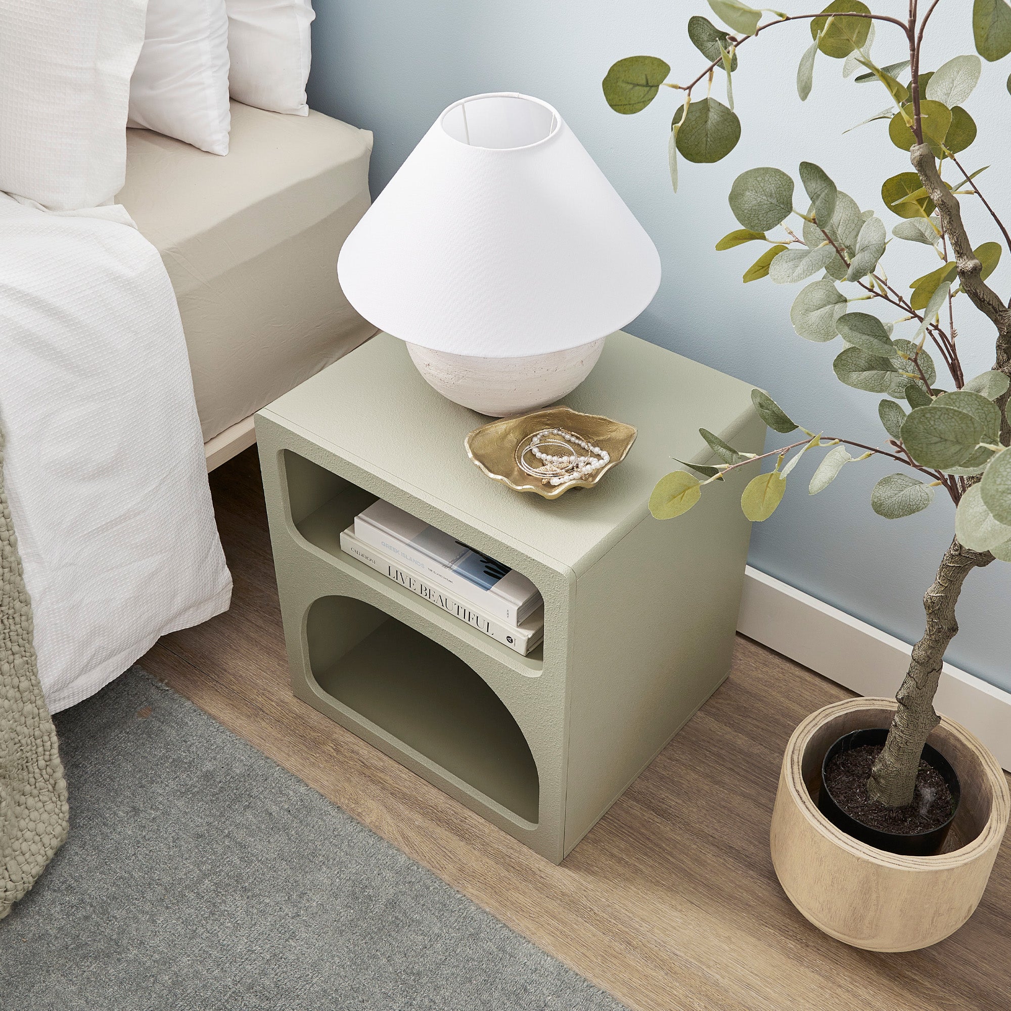 Santorini Bedside Table Green
