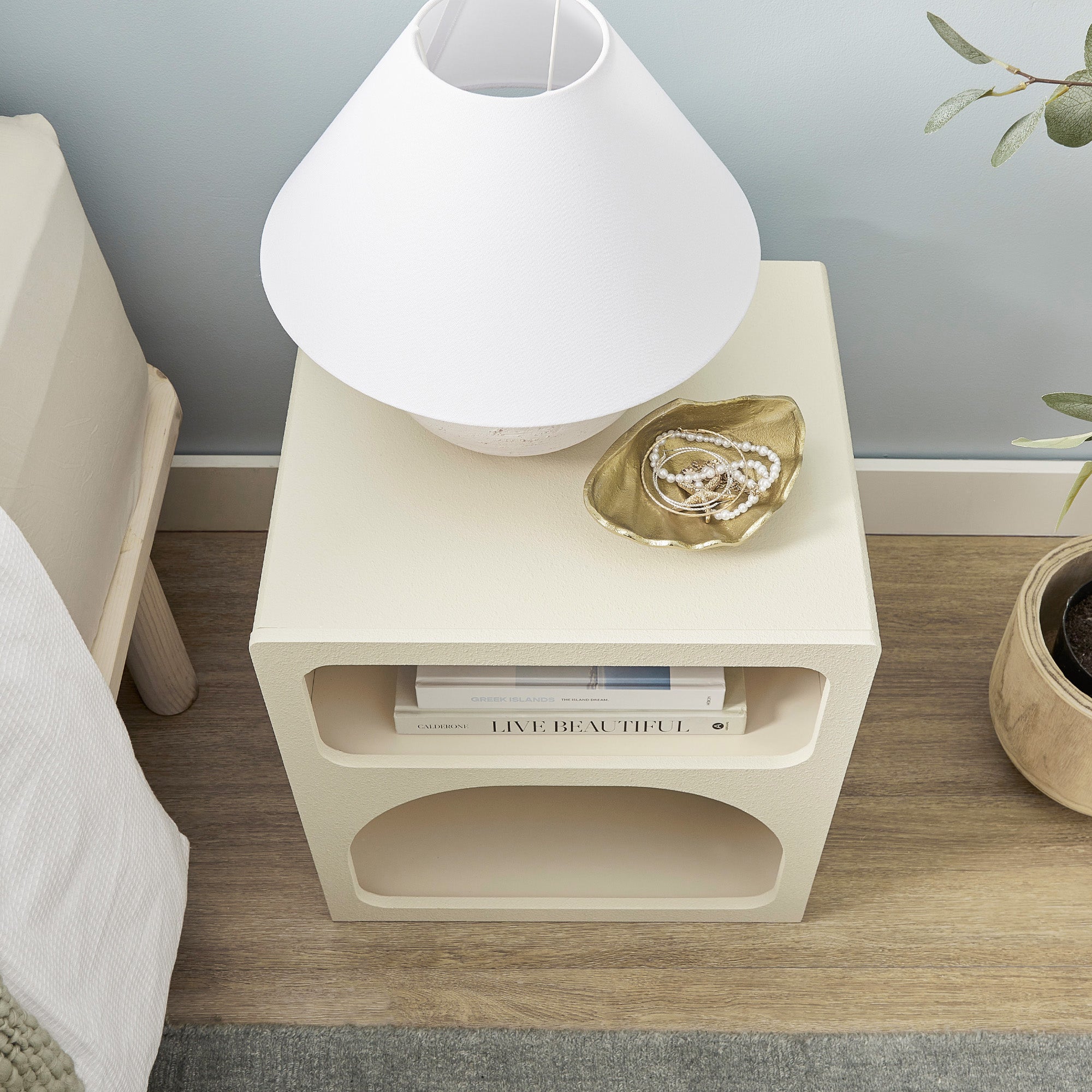 Santorini Bedside Table Off-White