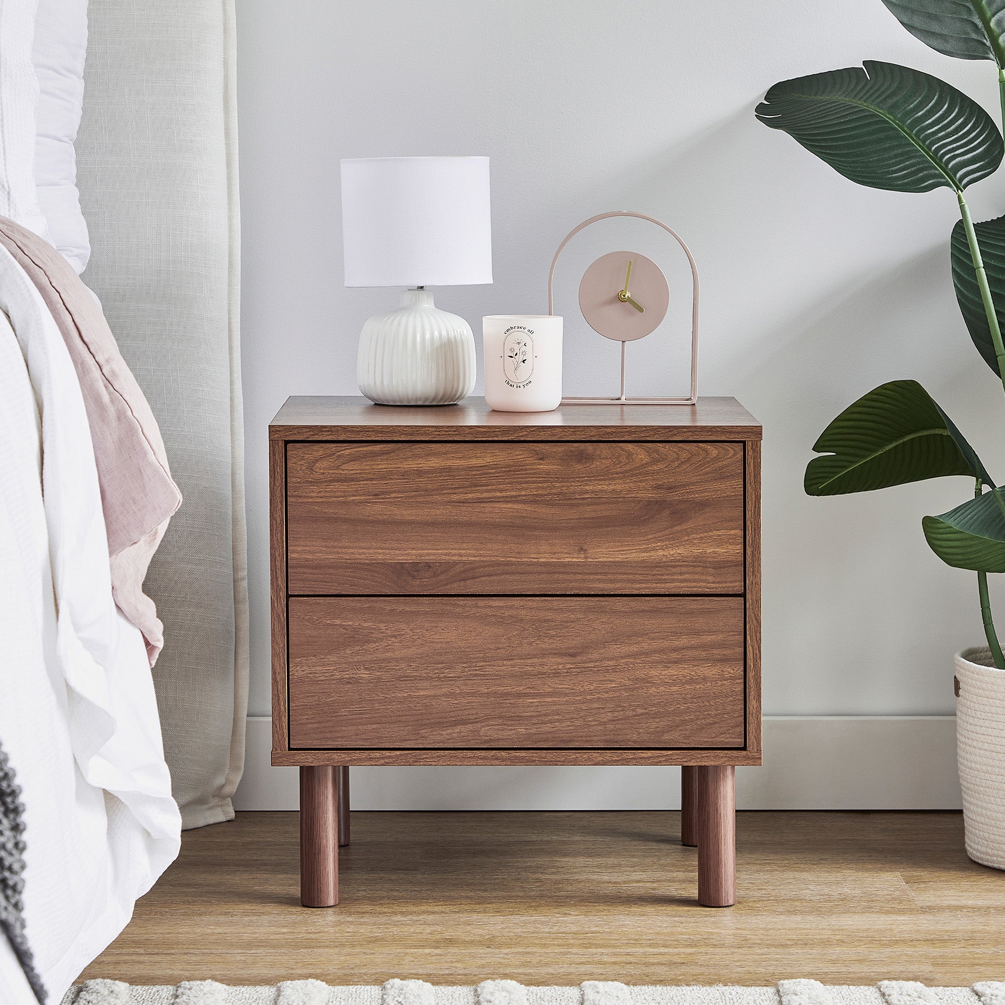Norquay Bedside Table Walnut