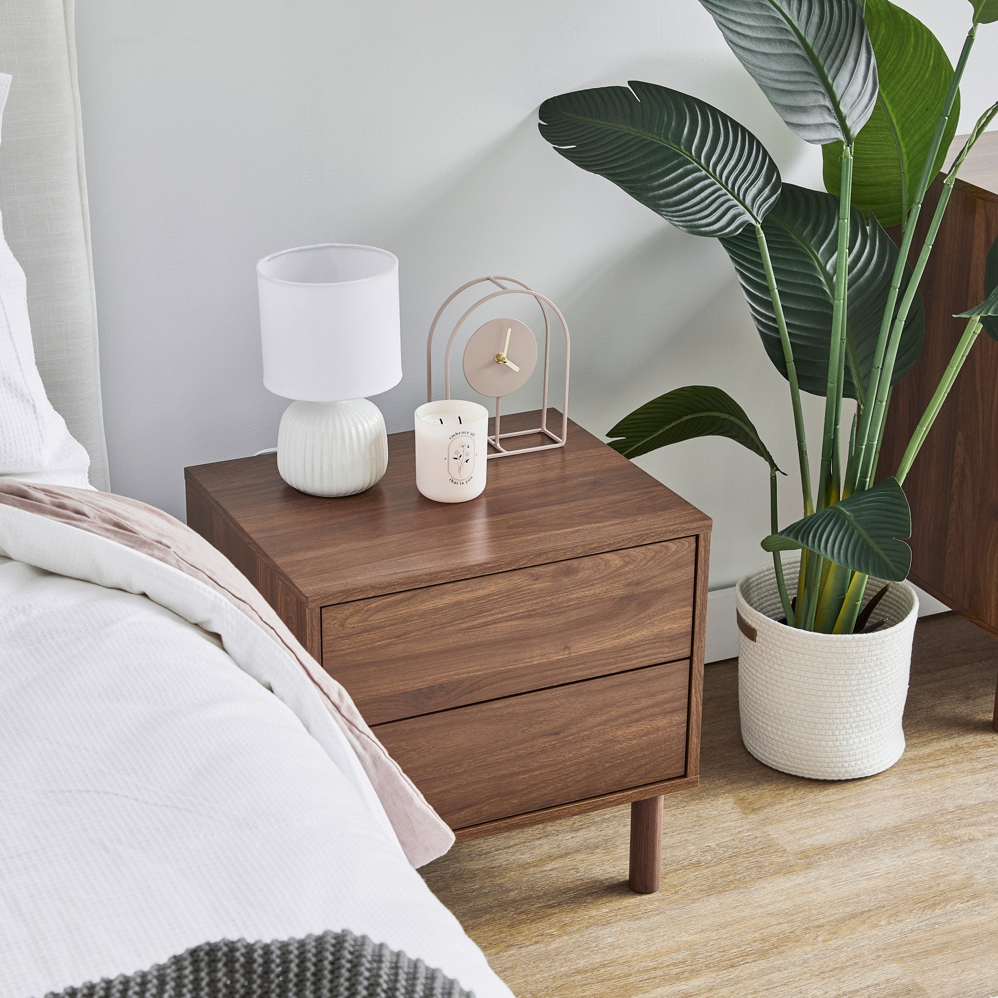 Norquay Bedside Table Walnut