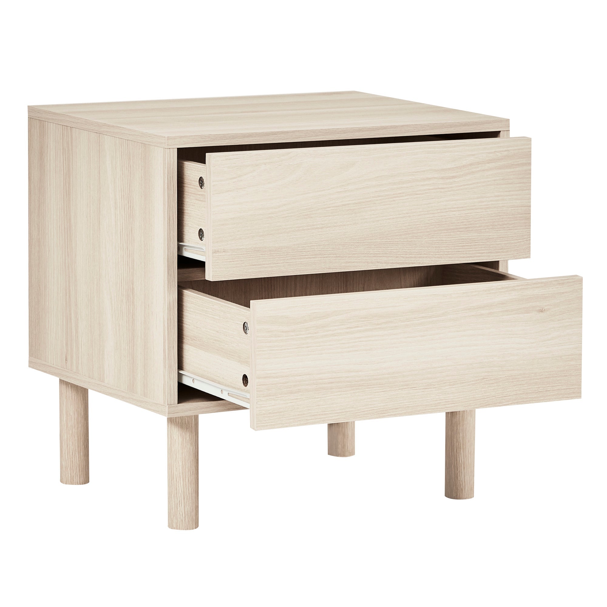 Norquay Bedside Table Light Oak (Set of 2)