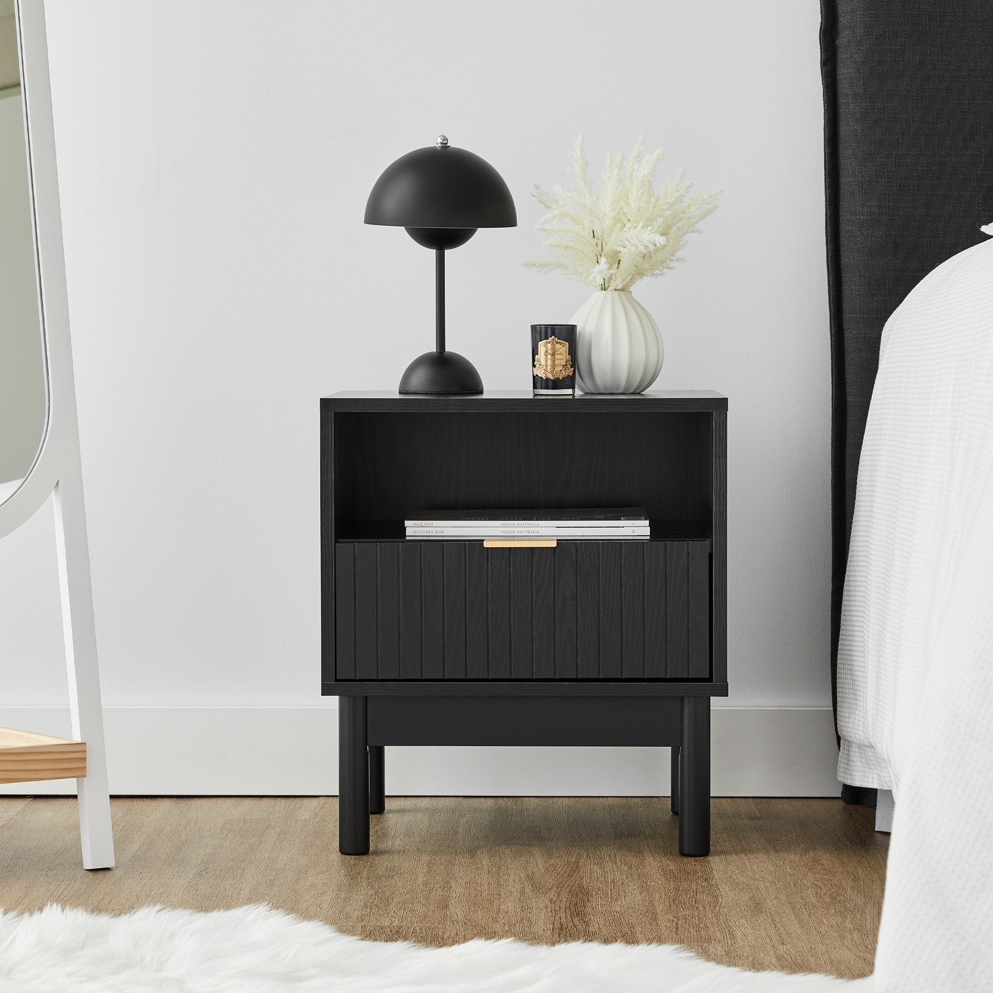 Apia Bedside Table Black (Set of 2)