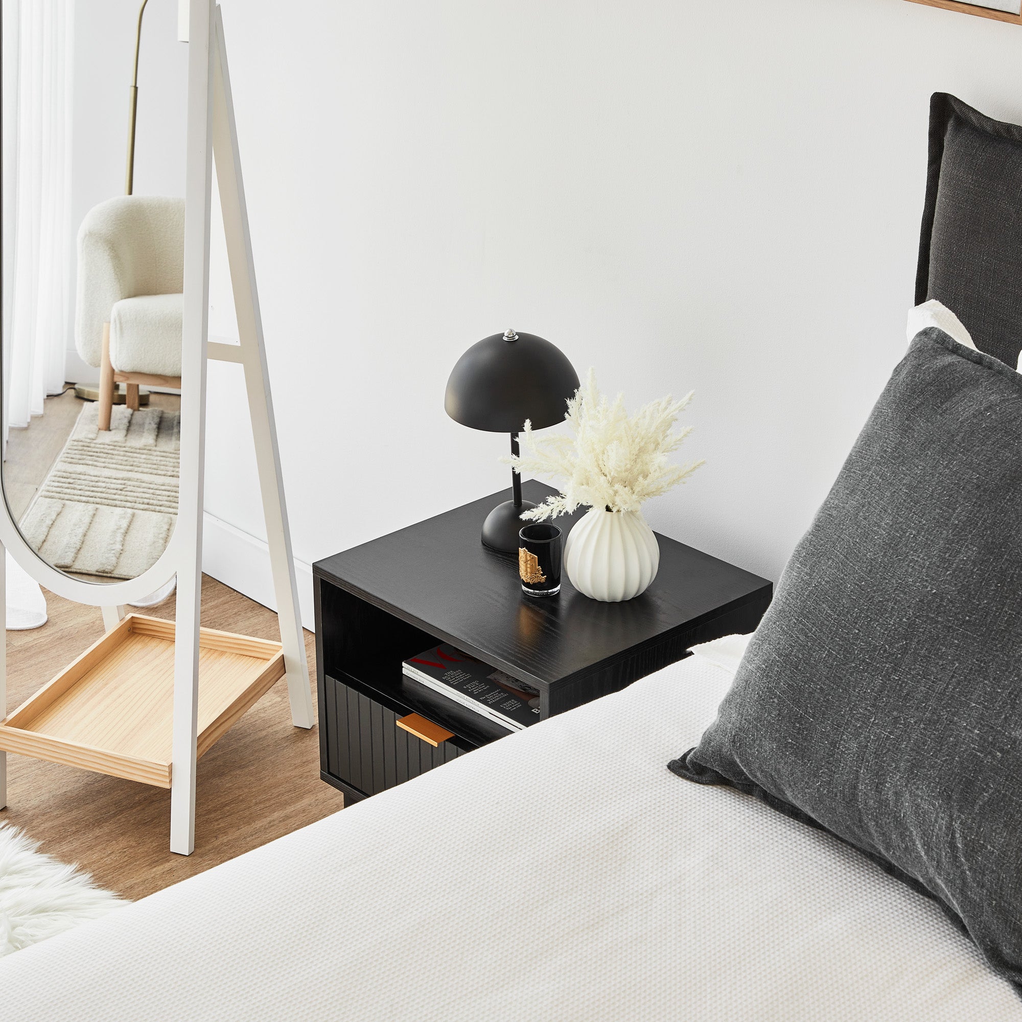 Apia Bedside Table Black