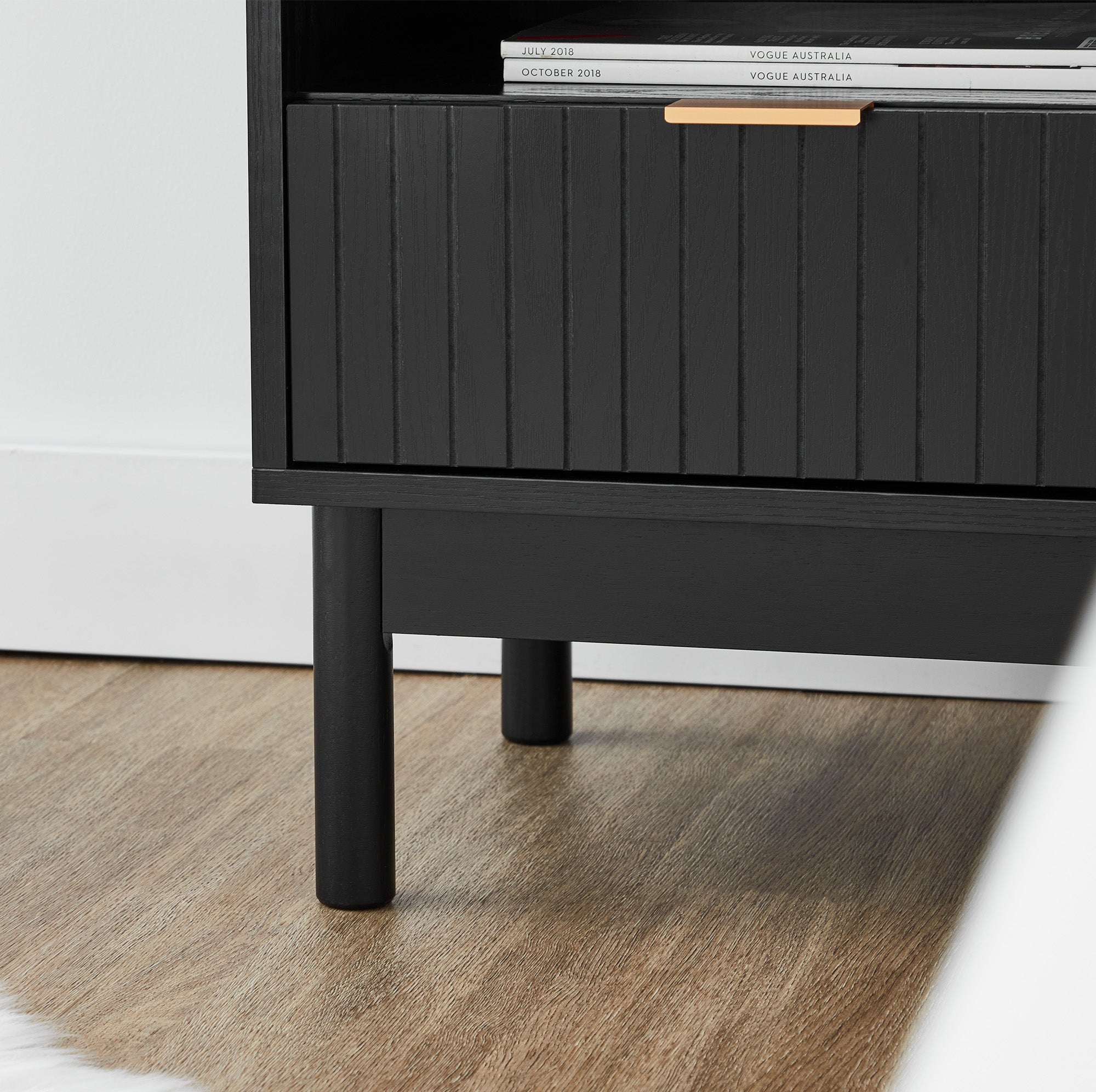 Apia Bedside Table Black