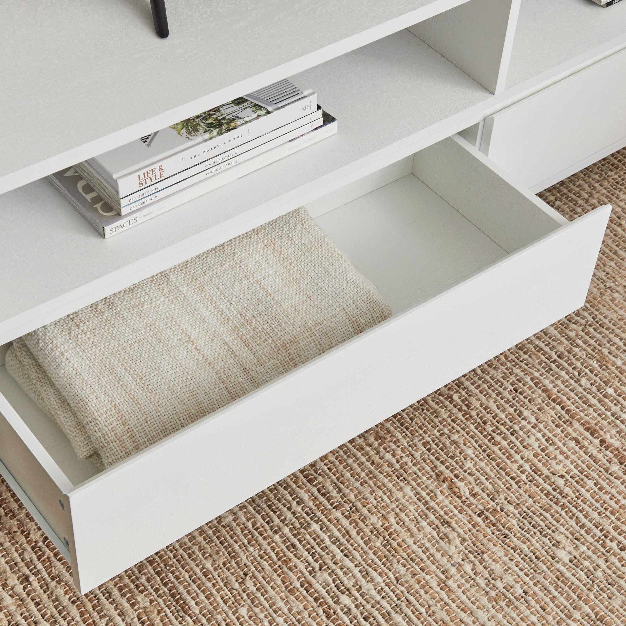 Harper Entertainment Unit White (150cm)