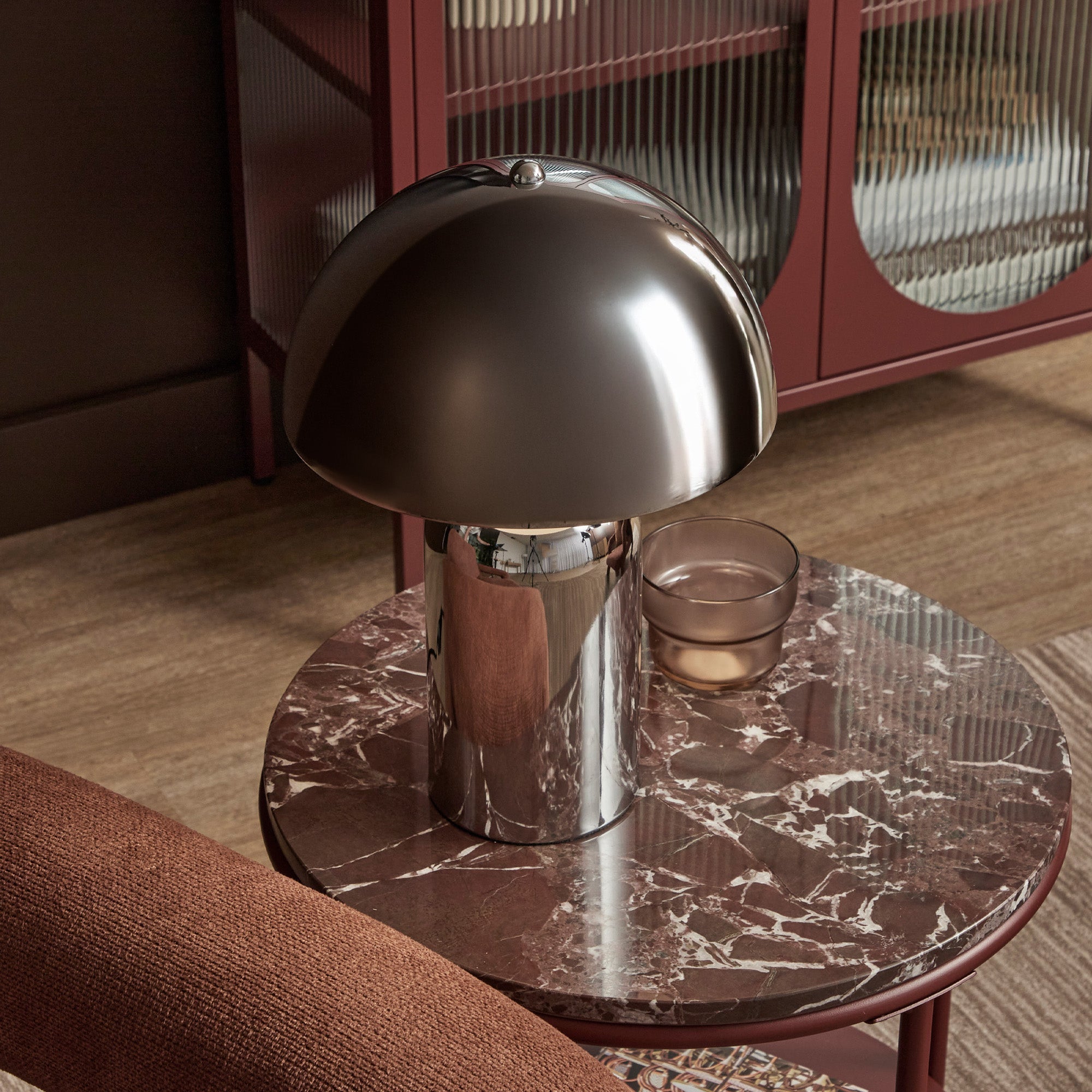 Mushroom Table Lamp Chrome