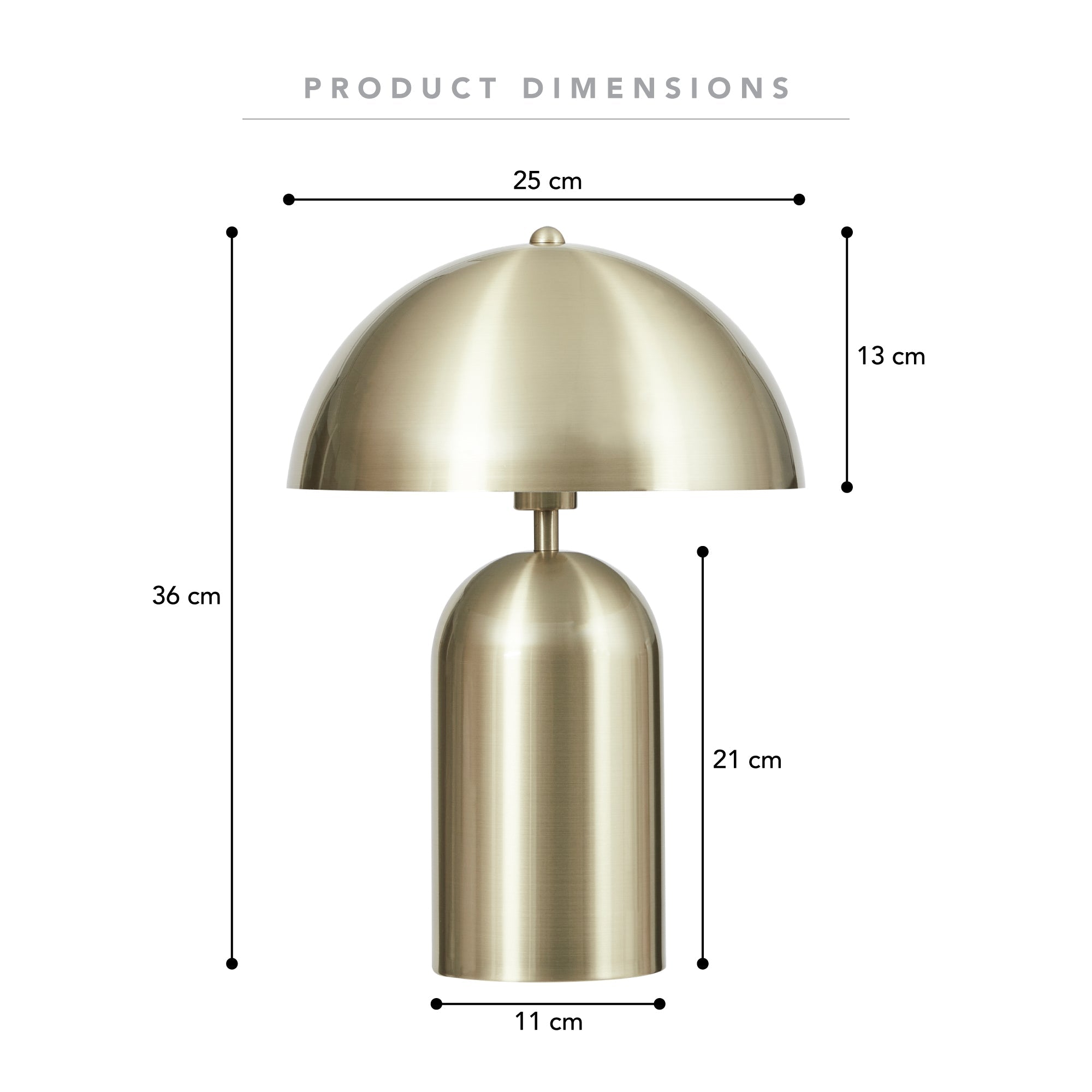 Mushroom Table Lamp Gold