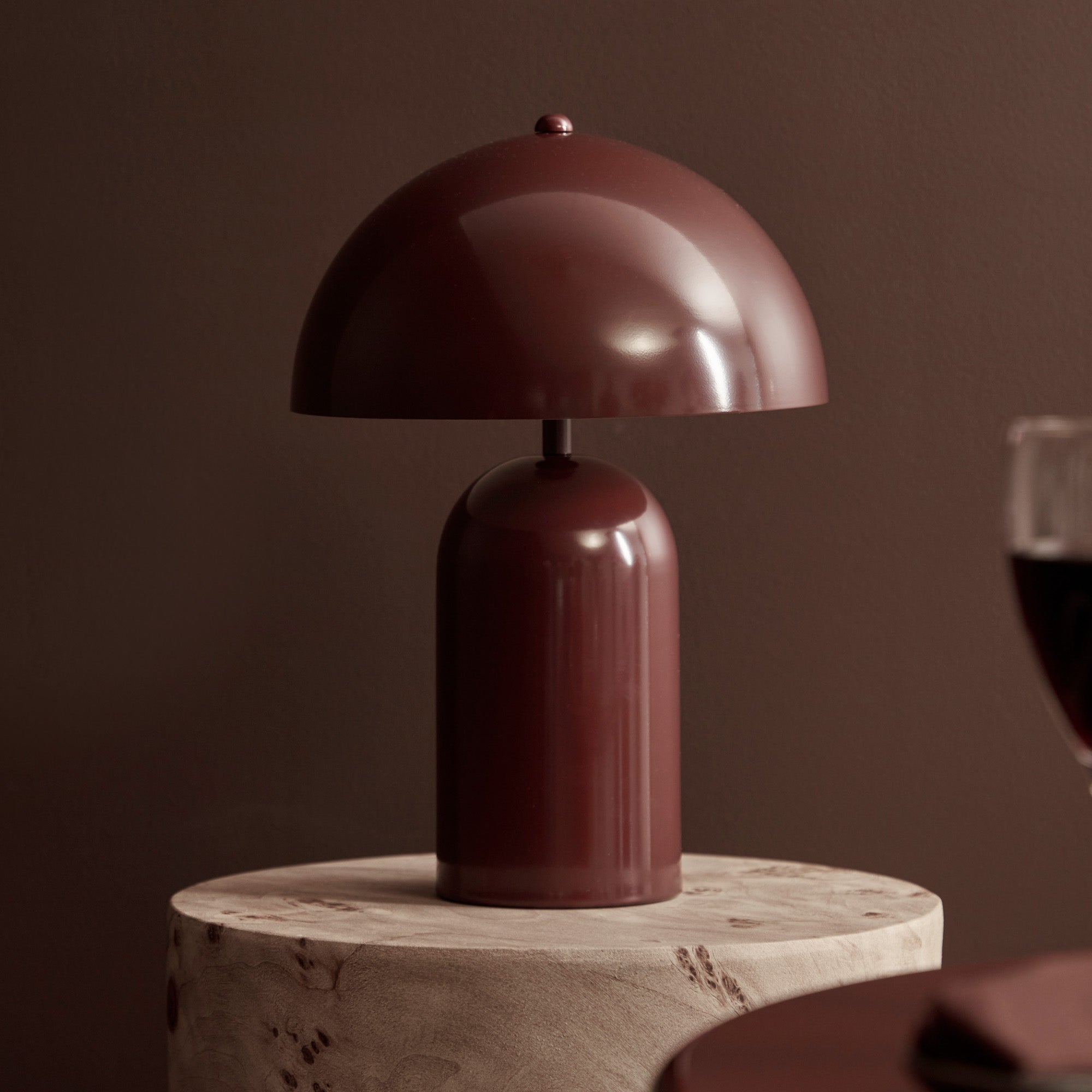 Mushroom Table Lamp Cabernet (Set of 2)