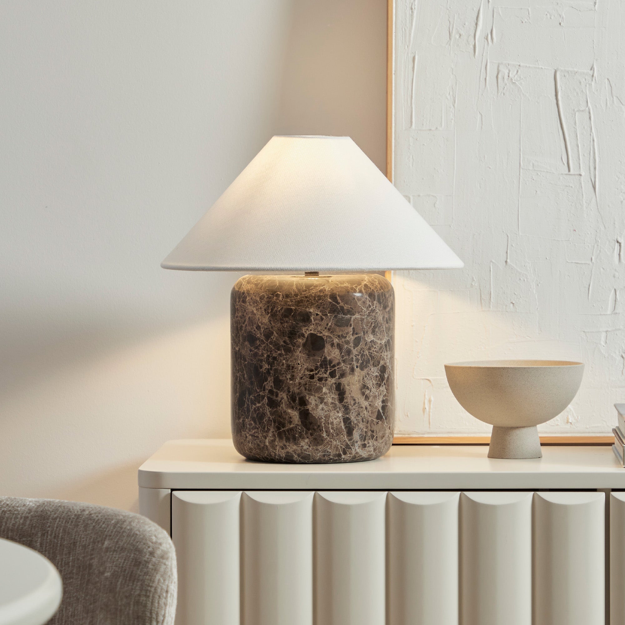 Blake Marble Table Lamp Cocoa