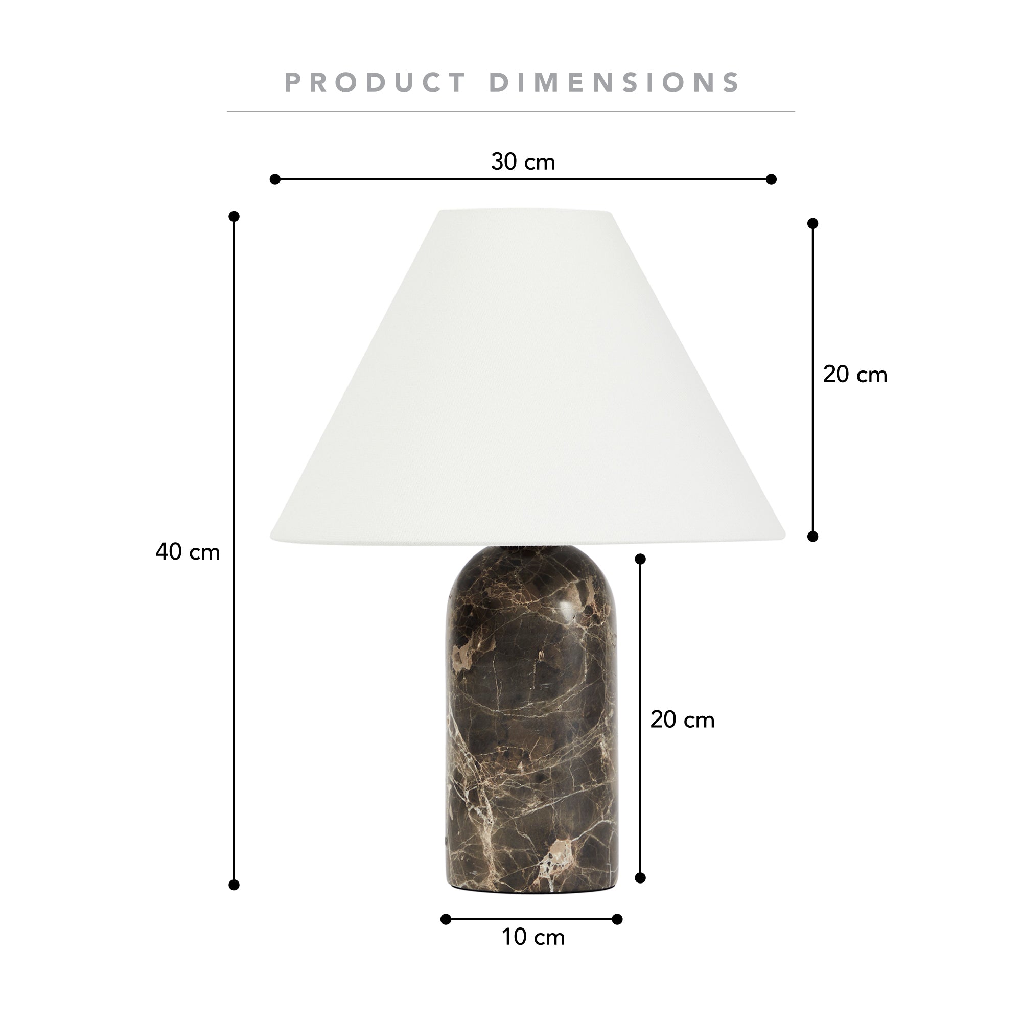 Arabella Marble Table Lamp Cocoa