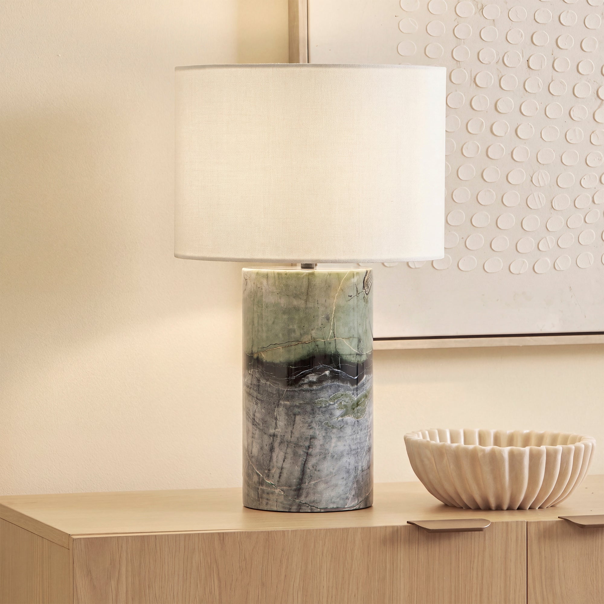 Quinn Marble Table Lamp Jade (Set of 2)