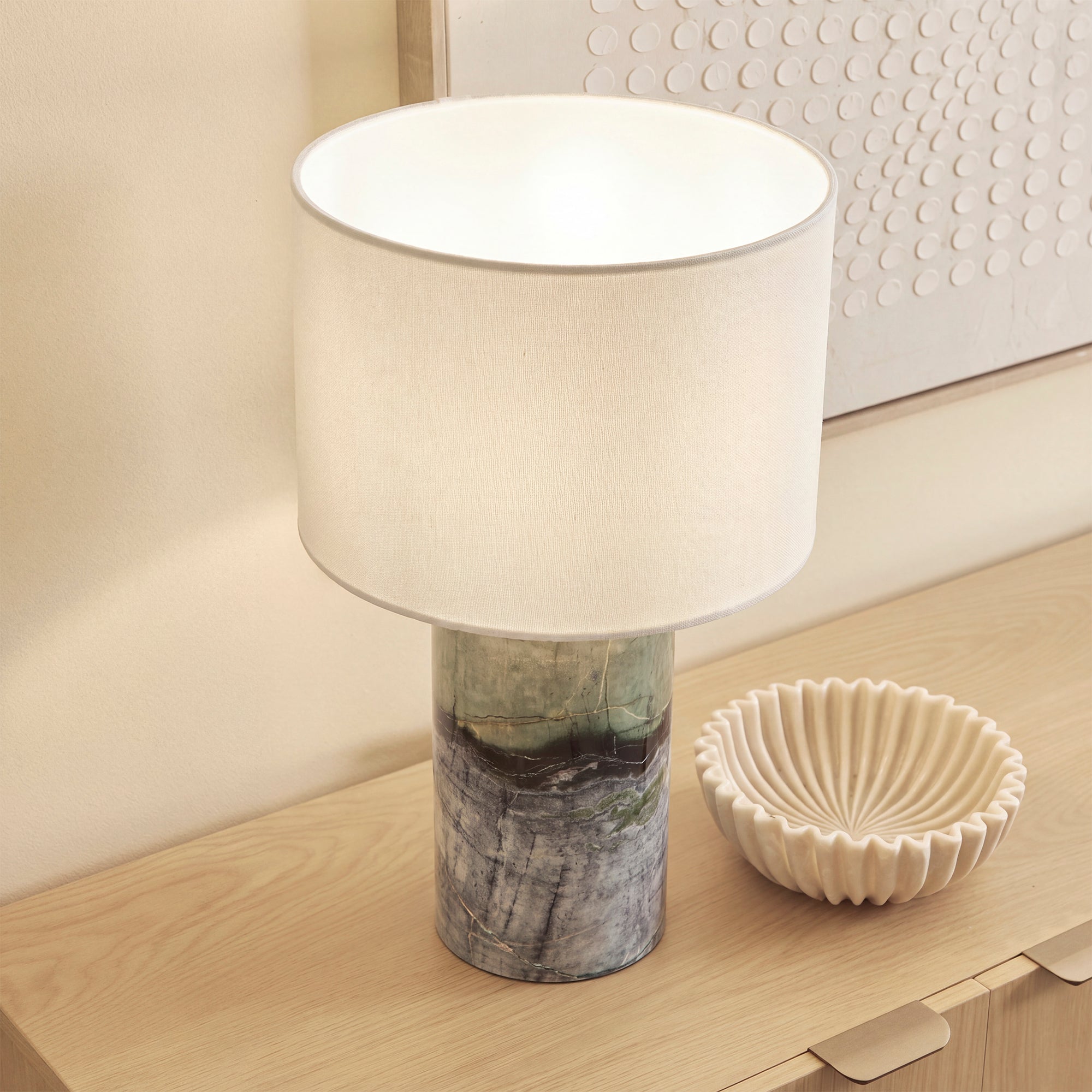 Quinn Marble Table Lamp Jade (Set of 2)