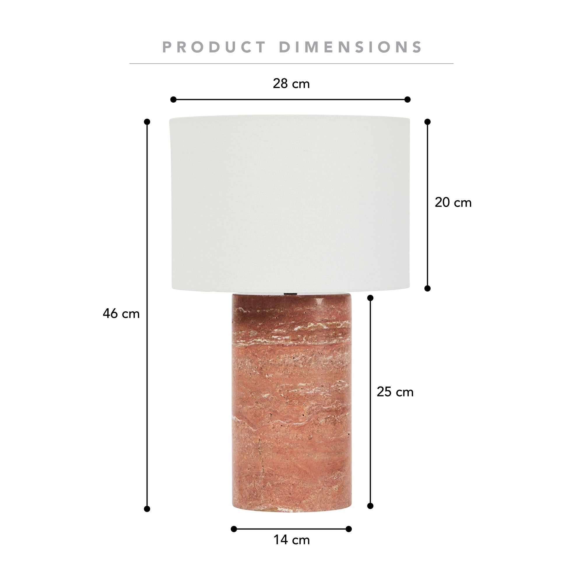 Quinn Marble Table Lamp Terracotta (Set of 2)
