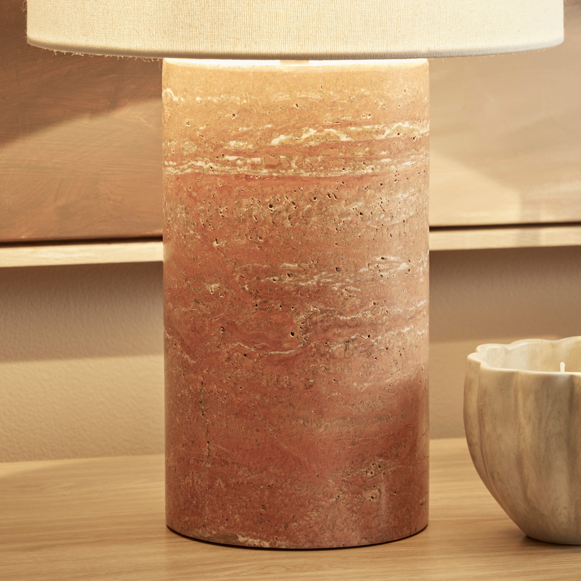 Quinn Marble Table Lamp Terracotta (Set of 2)