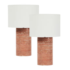 Quinn Marble Table Lamp Terracotta (Set of 2)