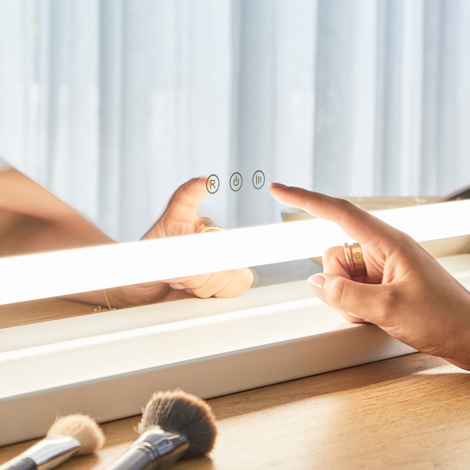 Luna 67cm Rectangle Front Illuminated Vanity Mirror White