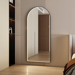 Luna 180cm Arch Front Illuminated Mirror Black