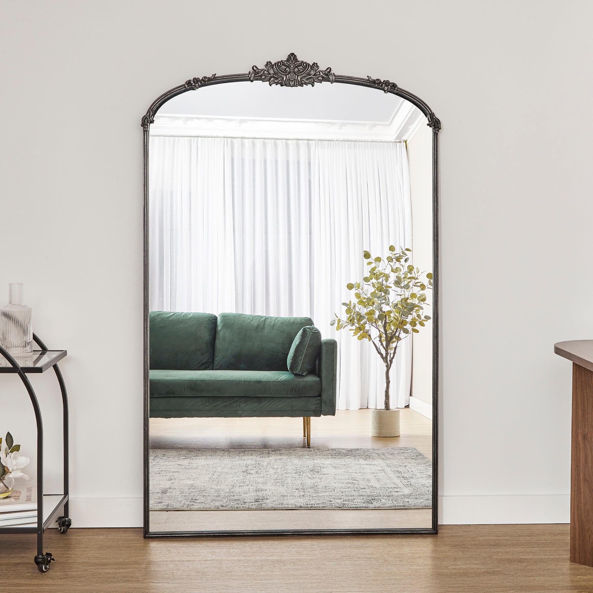 Florence XL 180cm Baroque Mirror Black