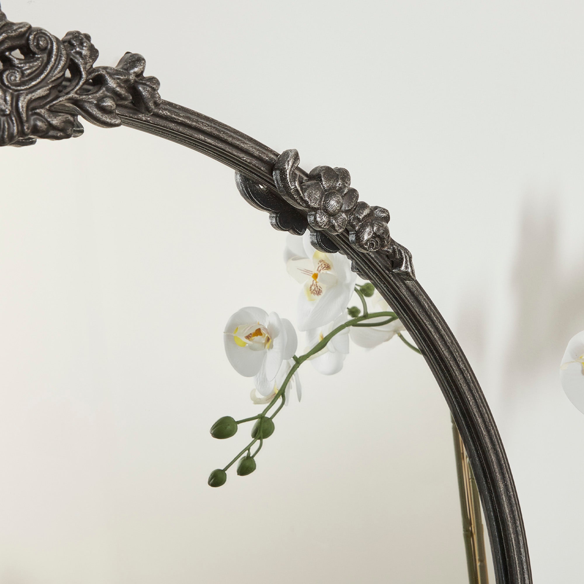 Florence 80cm Baroque Round Mirror Black