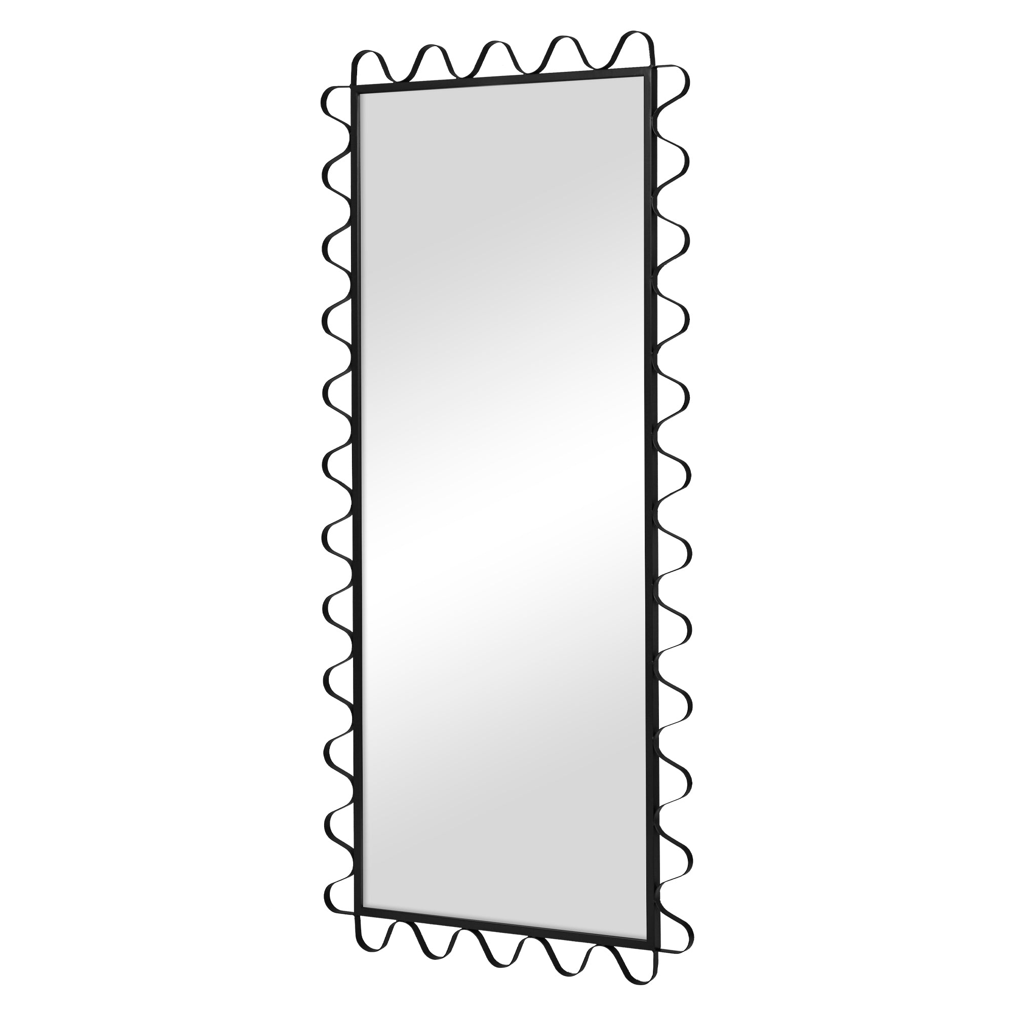 Aria Wavey 180cm Floor Length Mirror Black