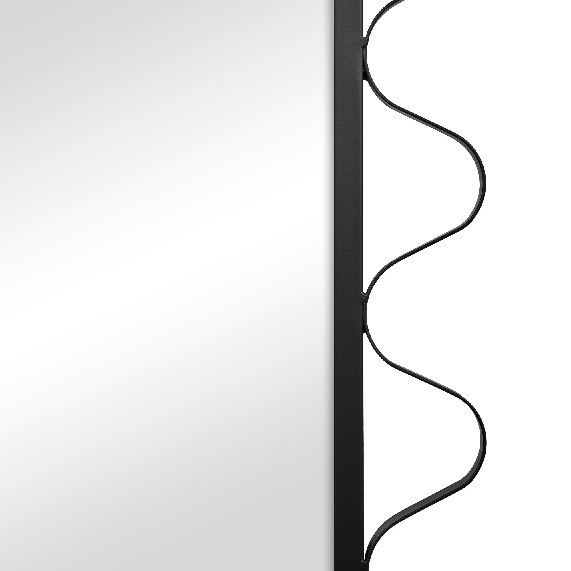 Aria Wavey 180cm Floor Length Mirror Black