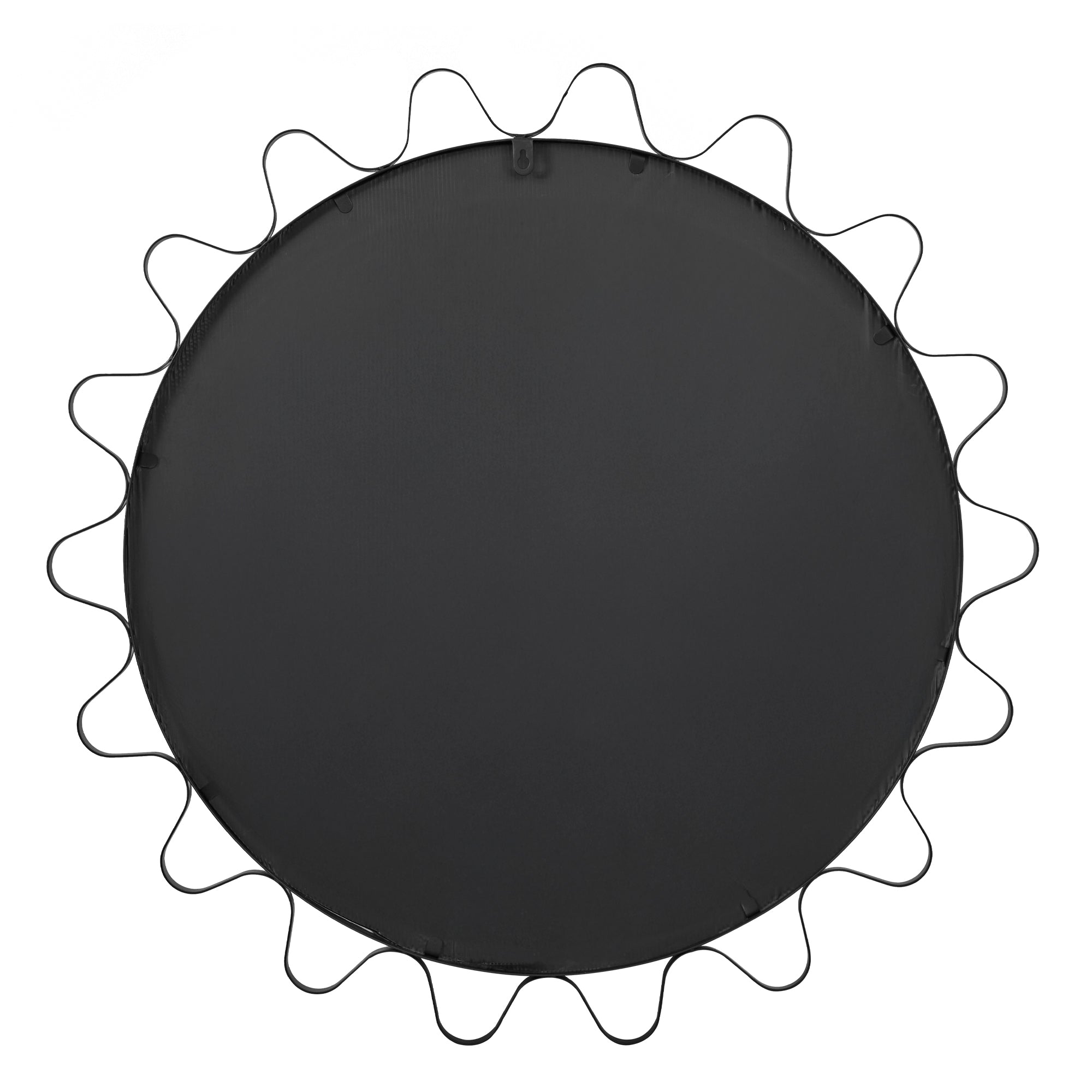 Aria Wavey 90cm Round Mirror Black