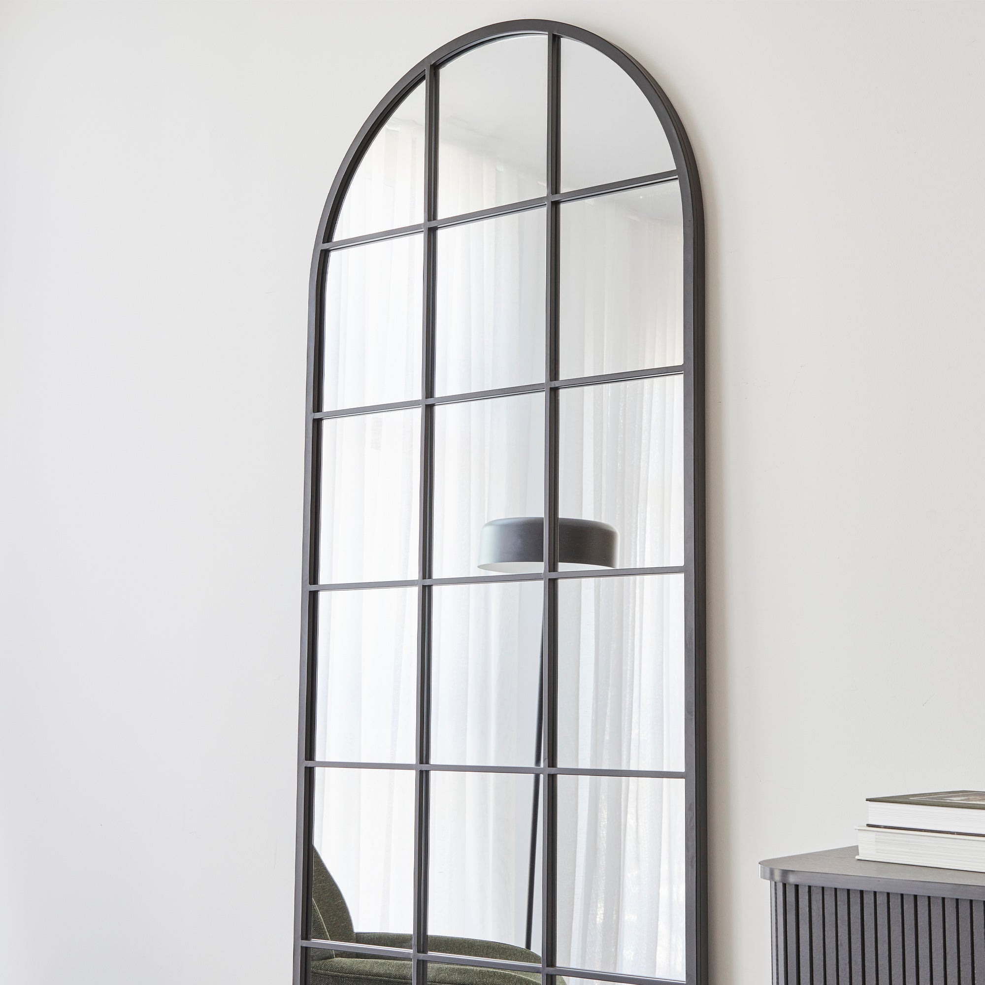 Sophia 180cm Arch Mirror Black