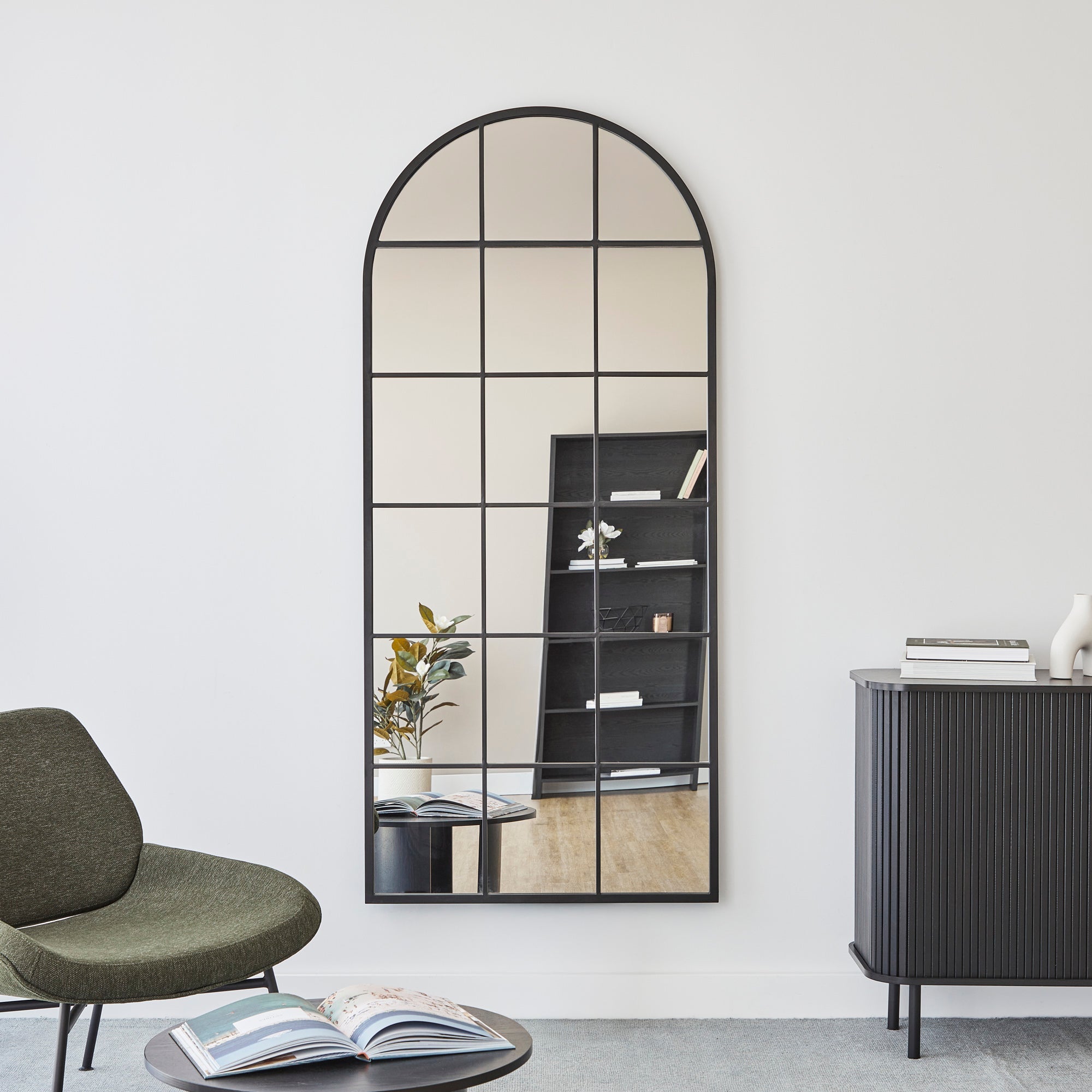 Sophia 180cm Arch Mirror Black
