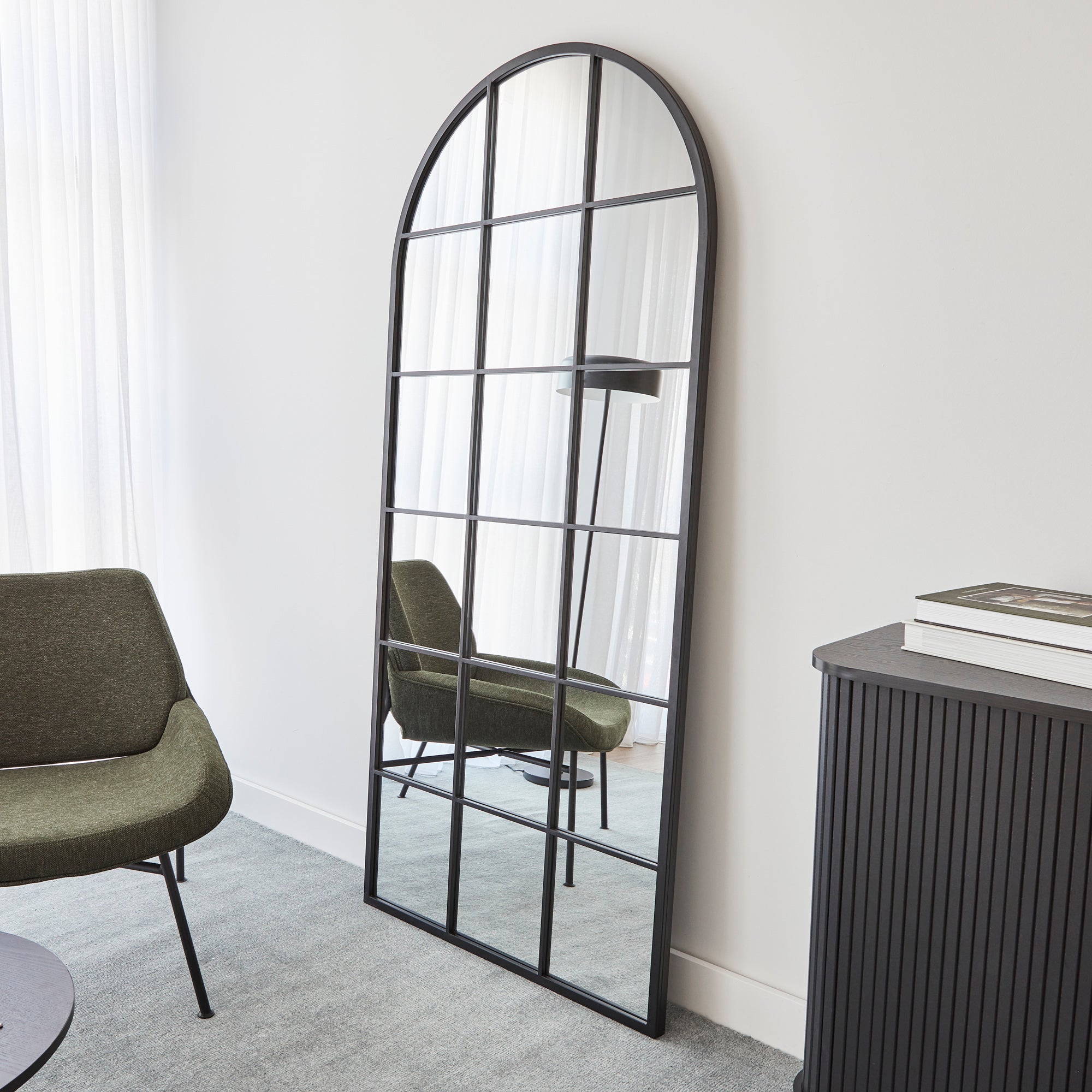 Sophia 180cm Arch Mirror Black