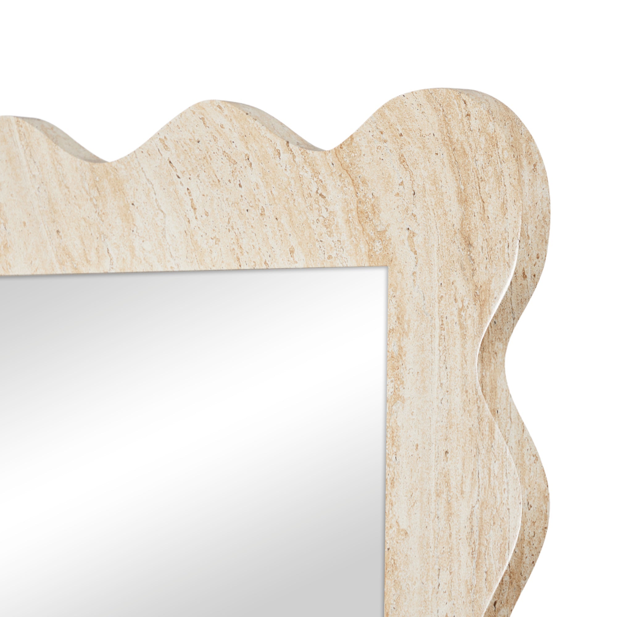 Sienna 180cm Wave Mirror Travertine Look