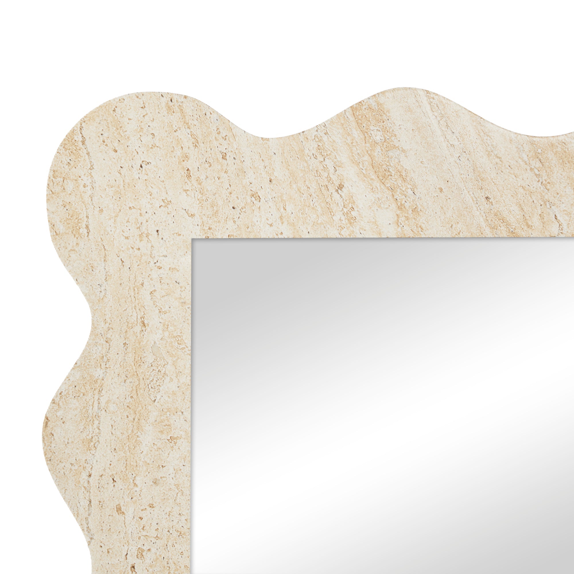 Sienna 180cm Wave Mirror Travertine Look