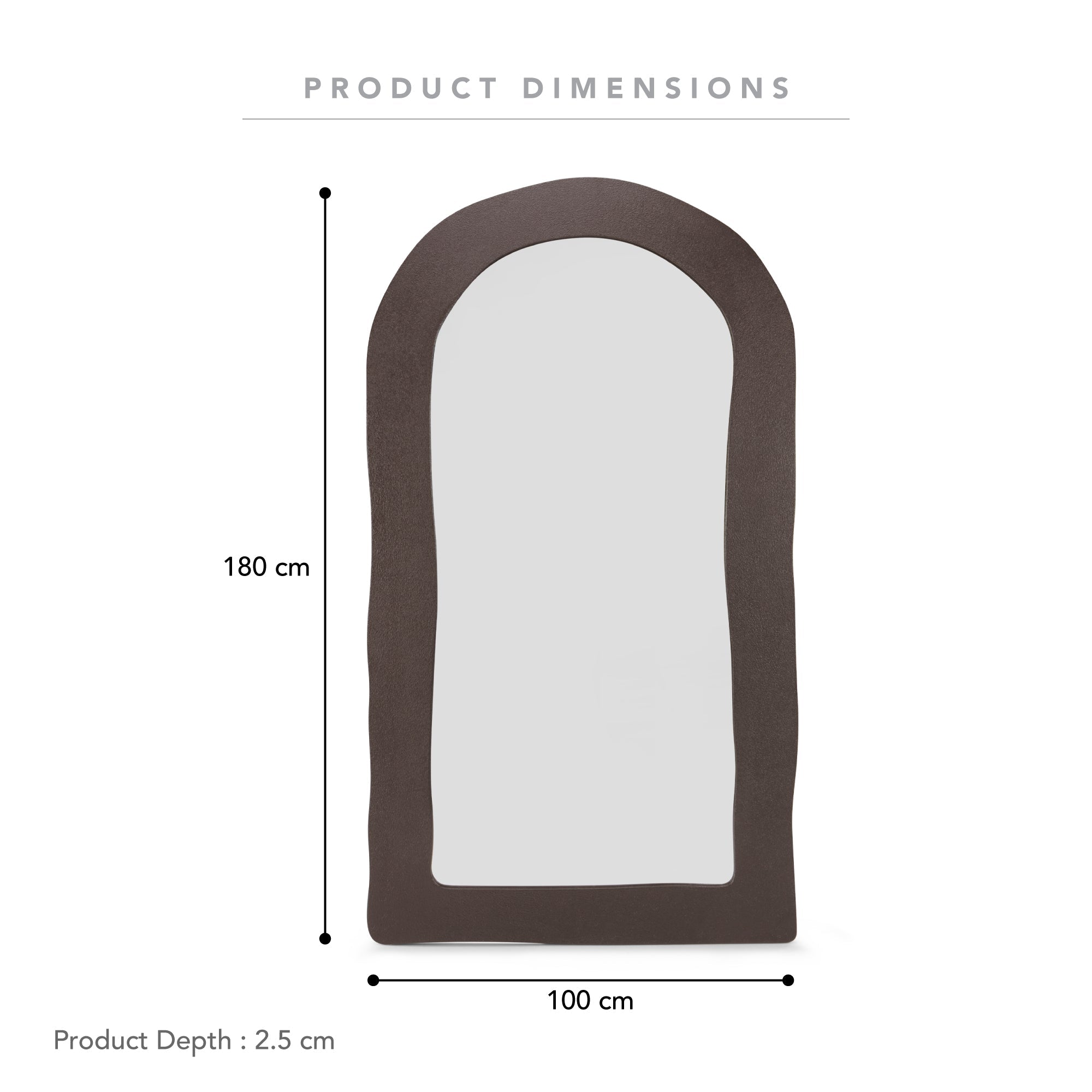 Alex 180cm Arch Mirror Chocolate