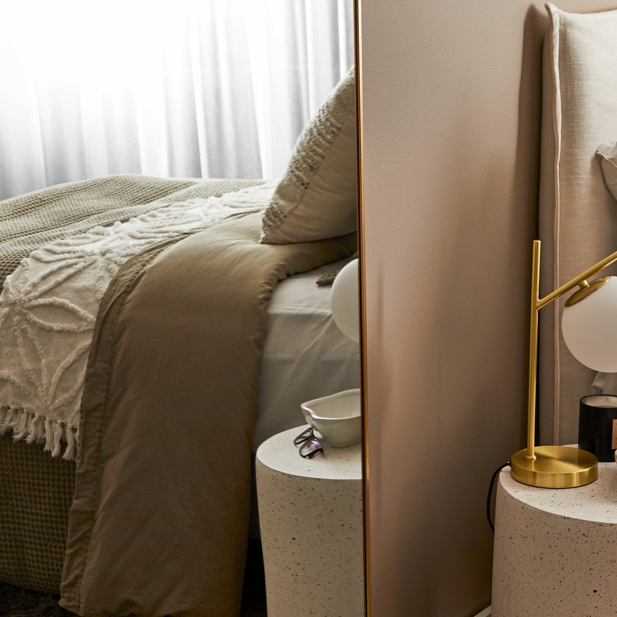 Elle XXL 200cm Rectangle Mirror Gold