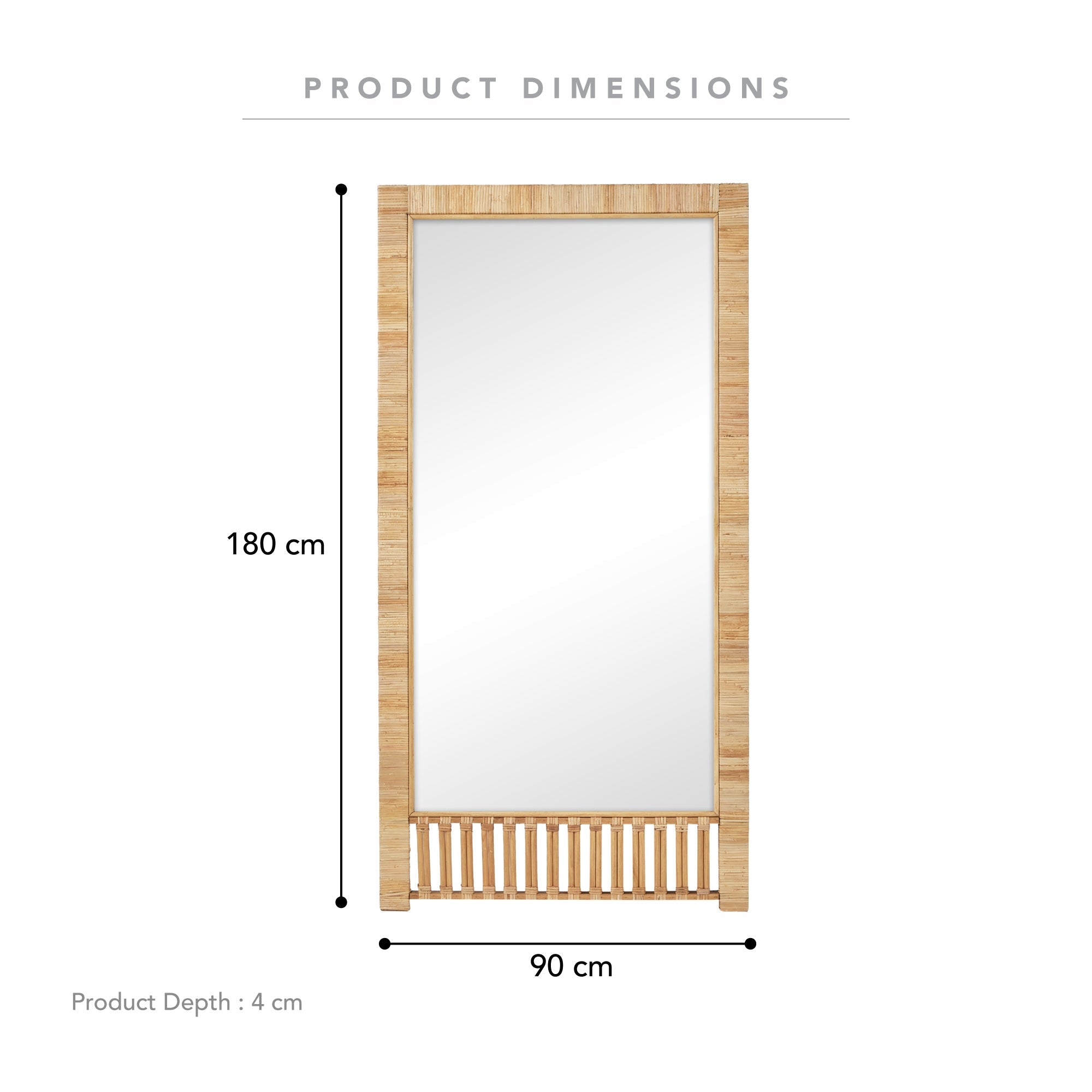 Ariel Woven 180cm Rectangle Mirror