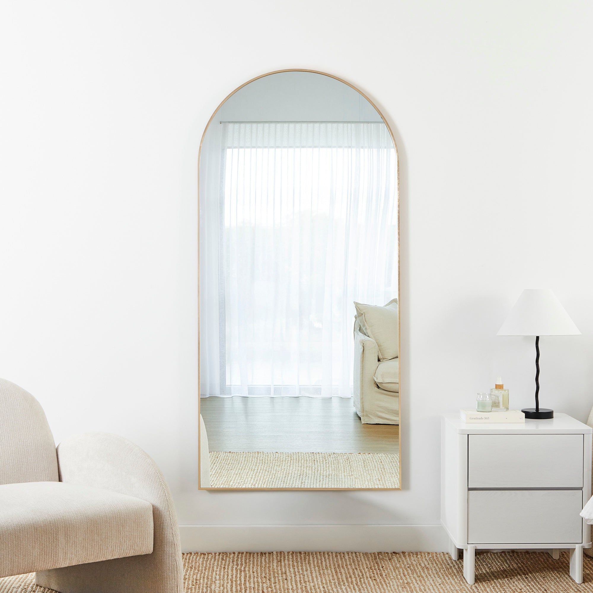 Cindy 160cm Arch Mirror Gold