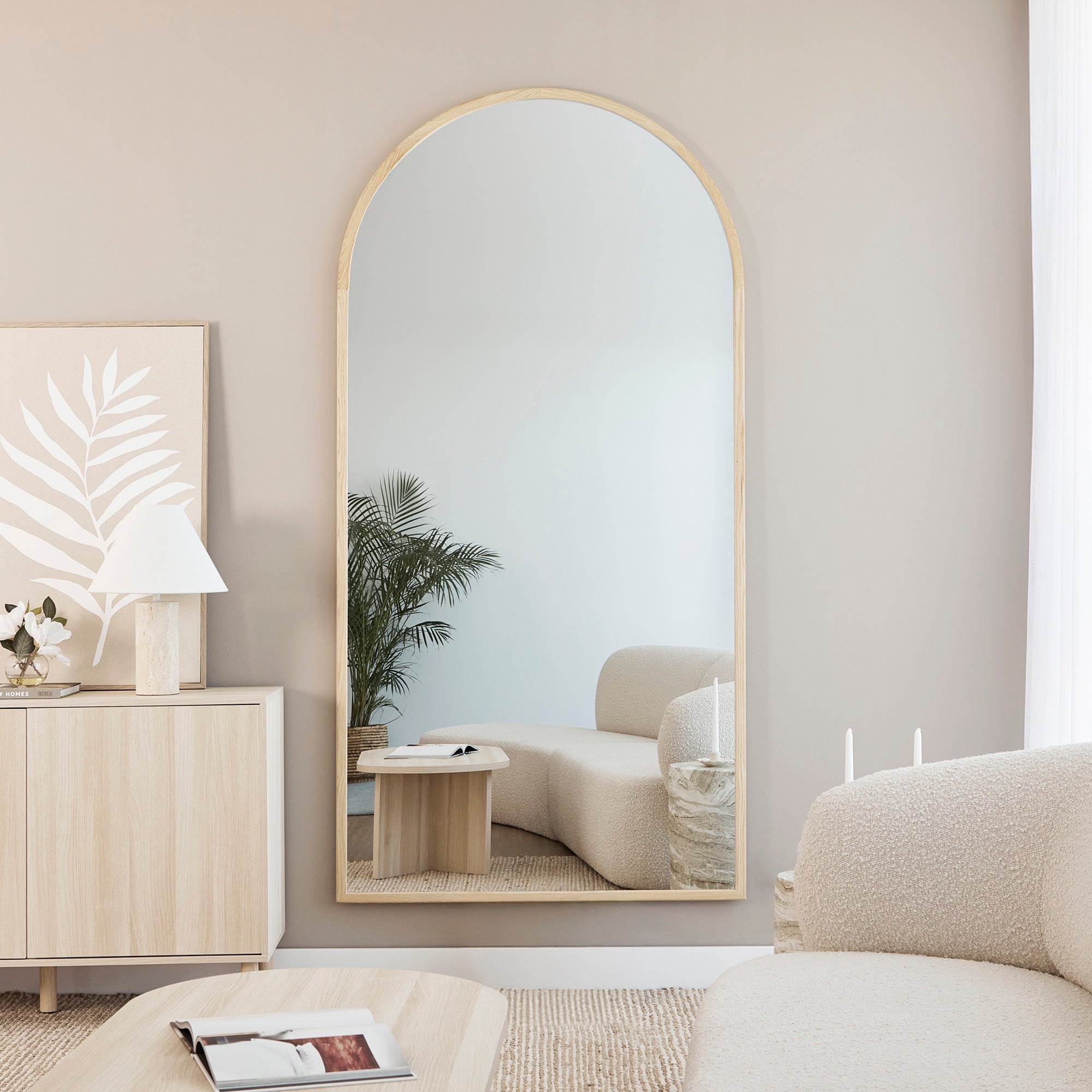 Oakleigh 200cm Arch Solid Oak Mirror Natural