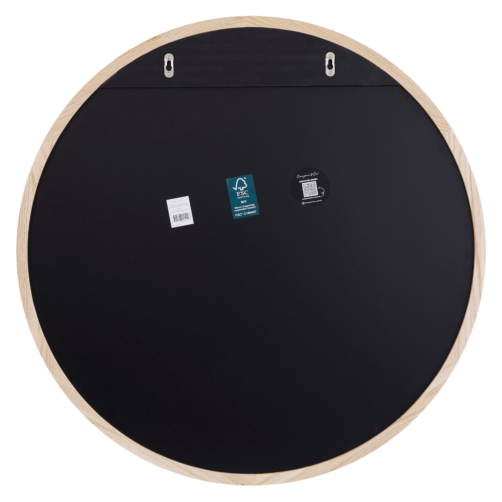 Oakleigh 80cm Round Solid Oak Mirror Natural