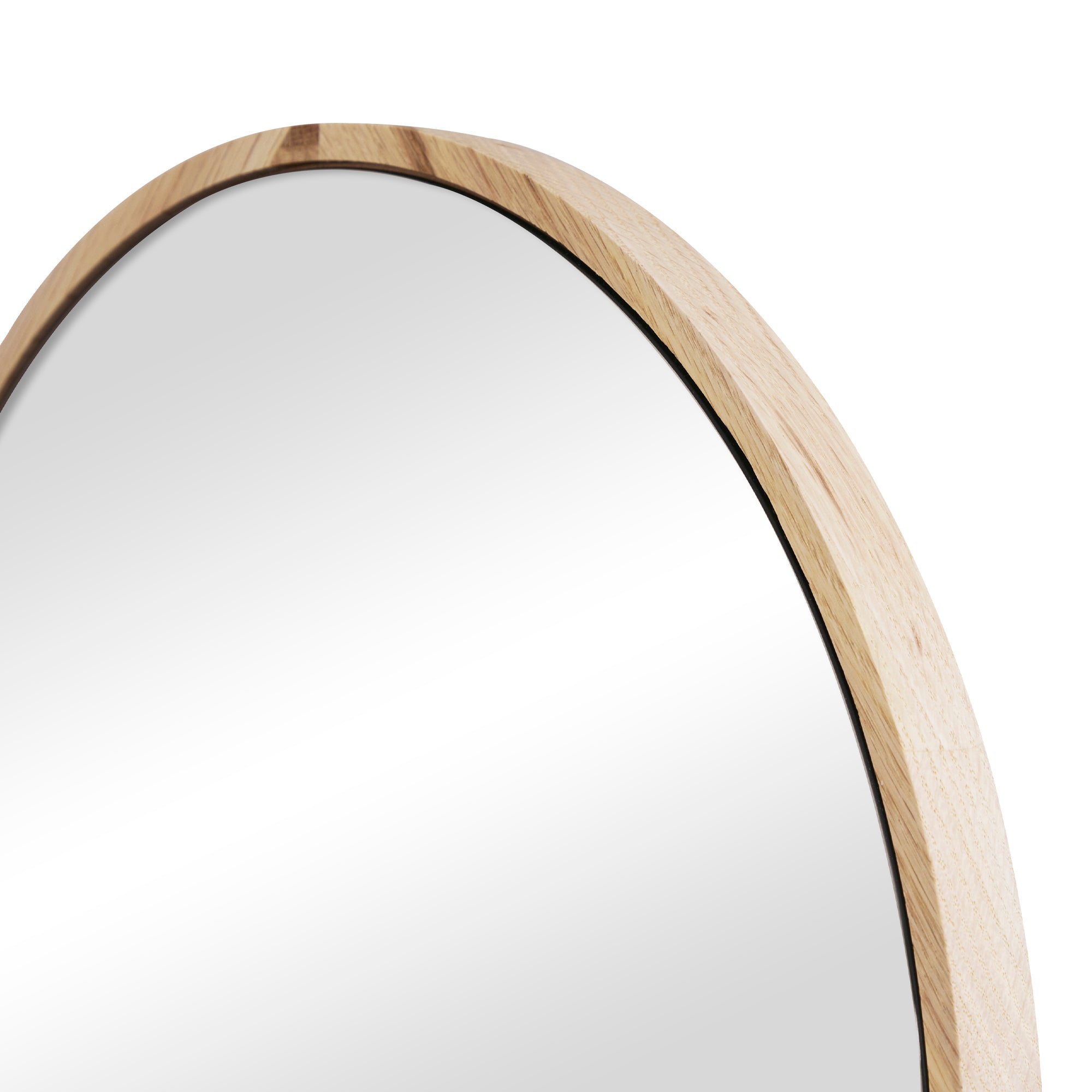 Oakleigh 80cm Round Solid Oak Mirror Natural